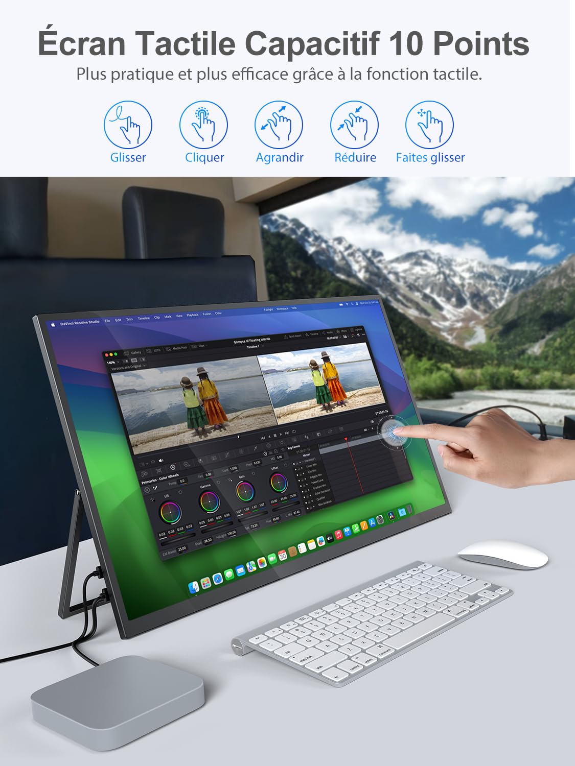 UPERFECT 18,5 Pouces 120Hz Tactile Écran Portable, Full HD 1080P 100% sRGB