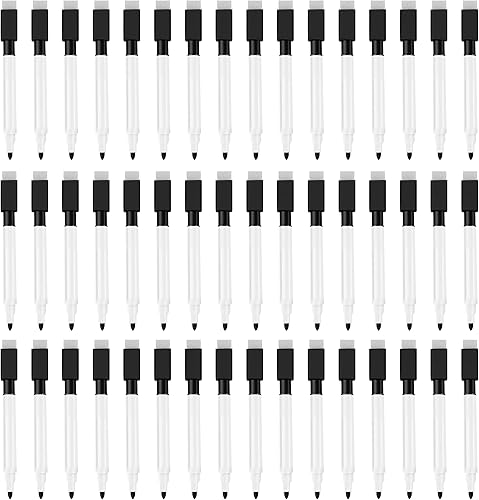 IHPUKIDI Marcadores magnéticos de borrado en seco, punta fina, paquete de 48 marcadores de pizarra blanca, marcador de borrado en seco con tapa de