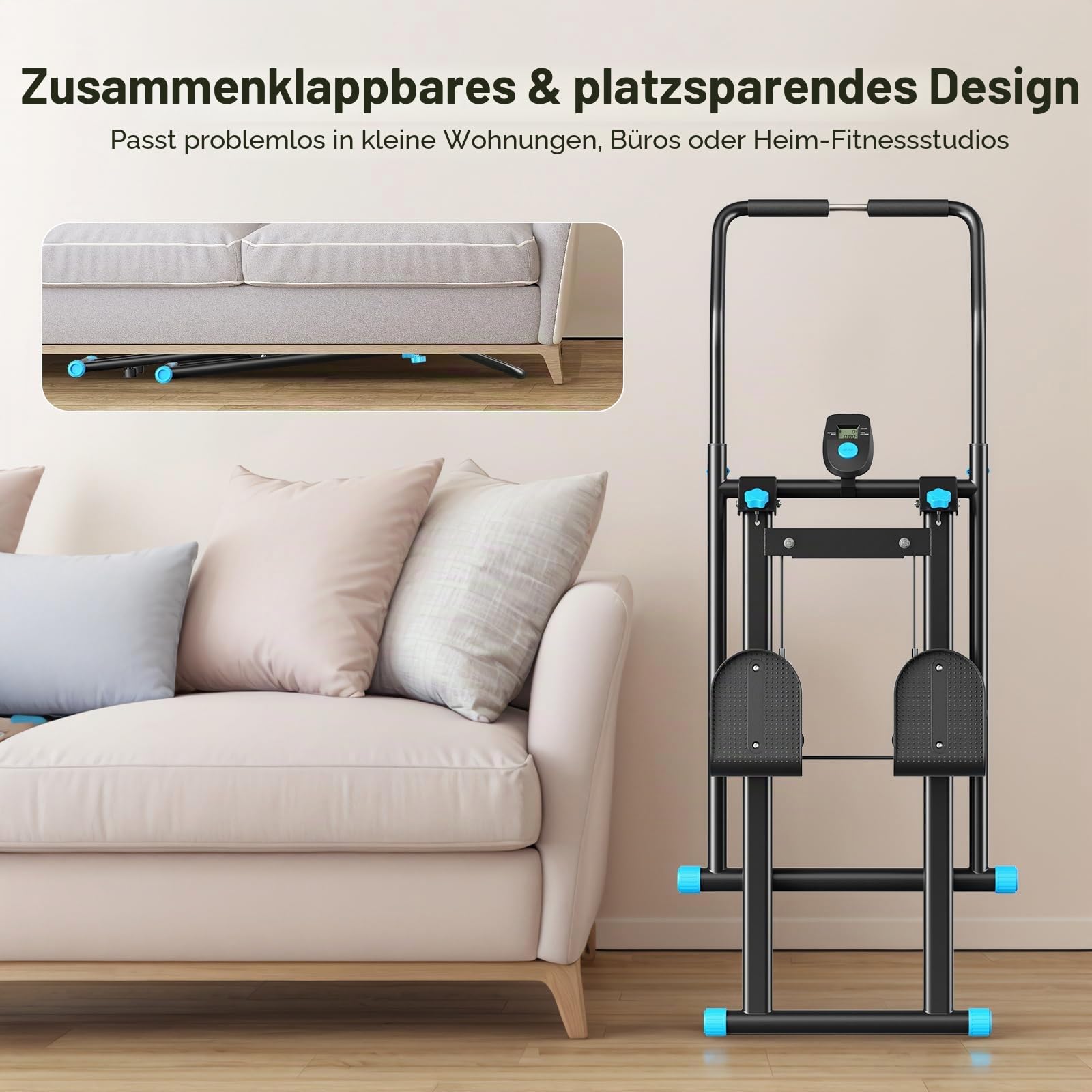 Stair Stepper für Home Gym Übung,Vertical Climber Maschine für Ganzkörper-Workout,Compact Folding Cardio Übung Climber mit erweiterten Schrittweite,verstellbare Lenker & Pedale