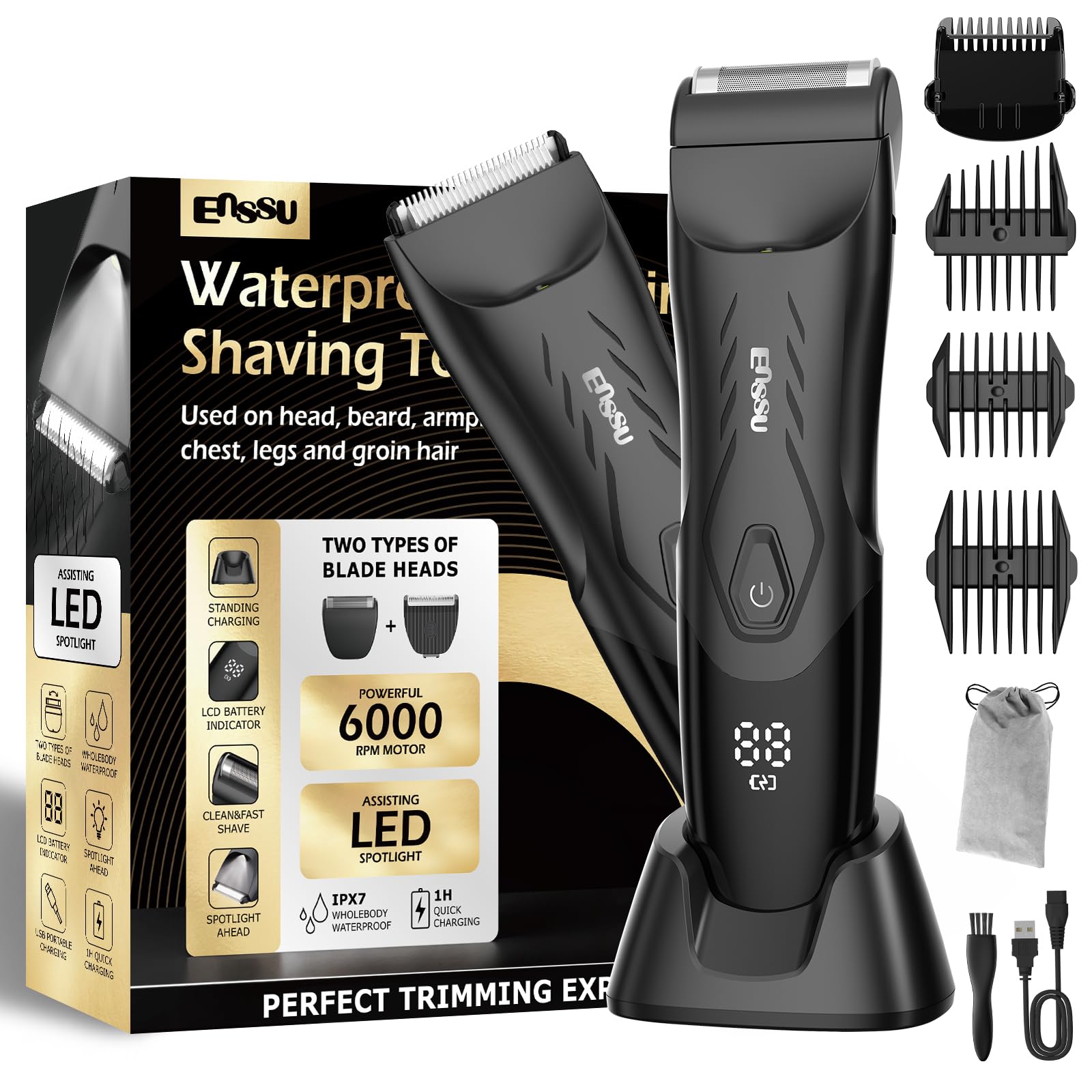 Amazon.com: ENSSU 2-in 1 Body Hair Trimmers for Men, Pubic Groin
