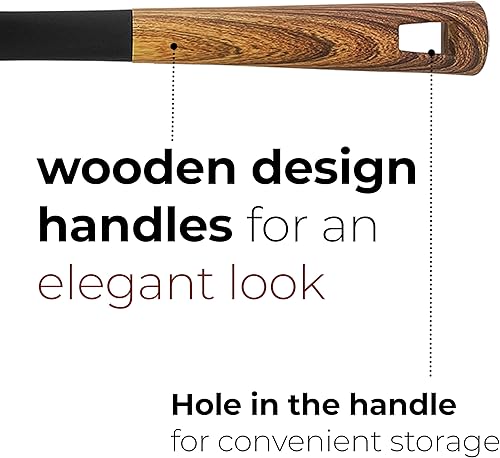 Miniatura 5 de Juego de 6 utensilios de cocina resistentes al calor, no rayan, juego de cucharas de cocina de nailon para utensilios de cocina antiadherentes, con