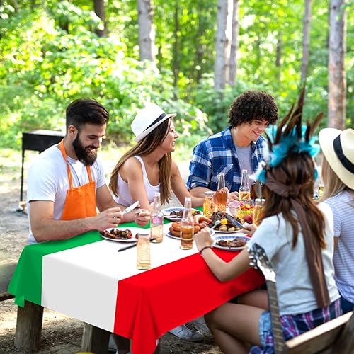 Miniatura 4 de Buxiuer Mantel italiano para decoración de fiestas temáticas de Italia, mantel de plástico desechable, impermeable, para picnic, comedor, cocina, 54