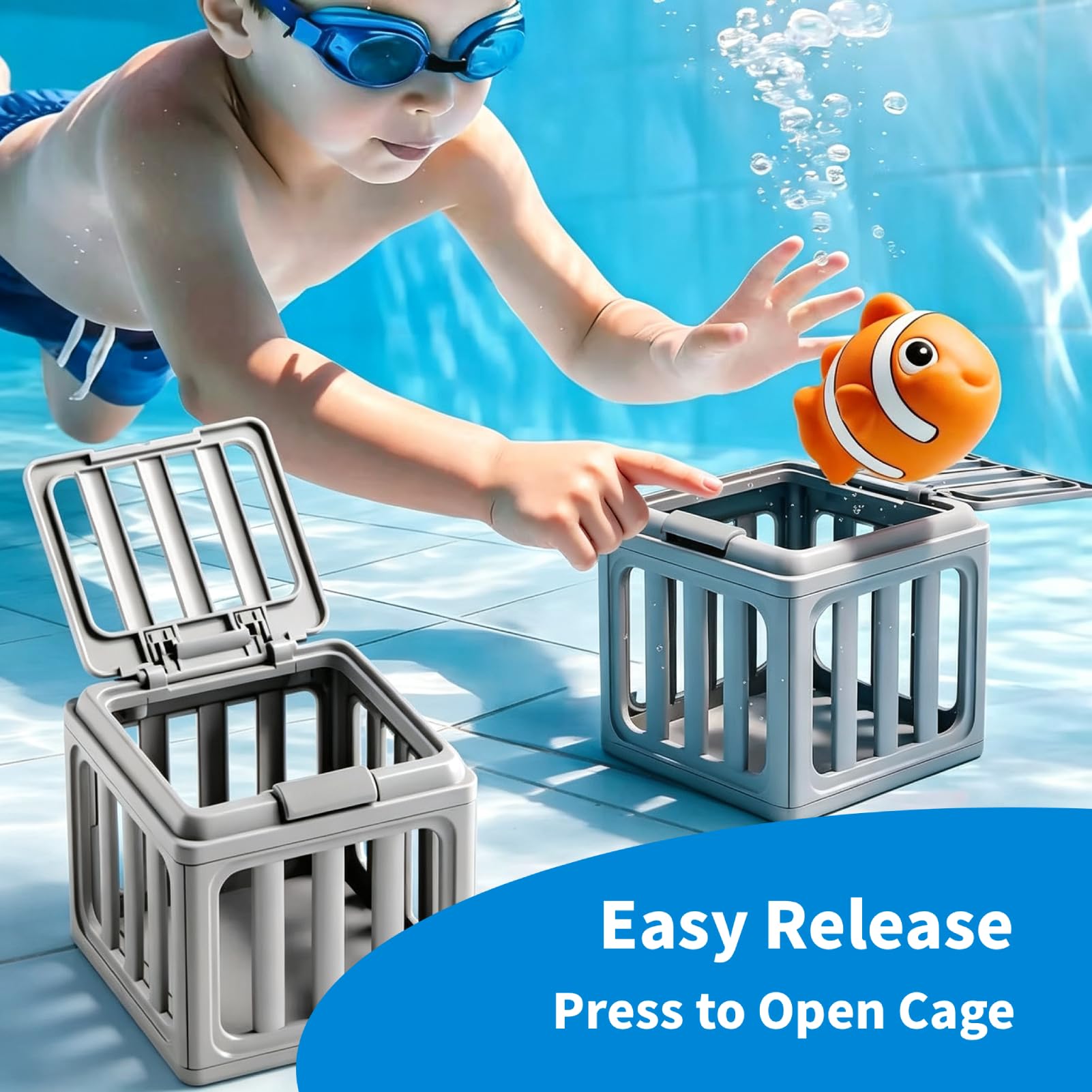 Annadue Jouets de Plongée en Piscine pour Enfants, Jouets de Sauvetage sous-Marin avec Adaptation Intelligente de l'eau, de Natation de Plongée pour Le Bain des Tout-Petits