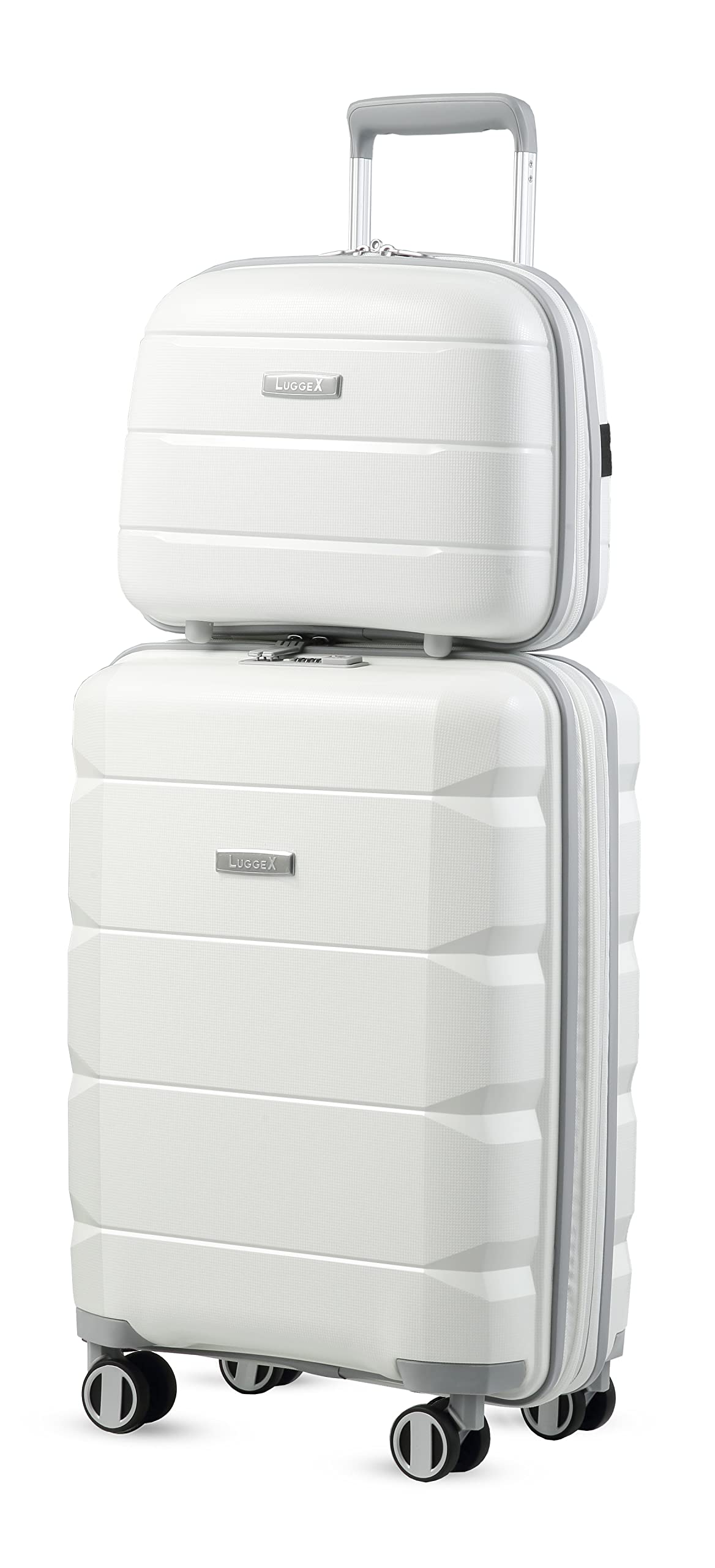 LUGGEX White Carry On Luggage
