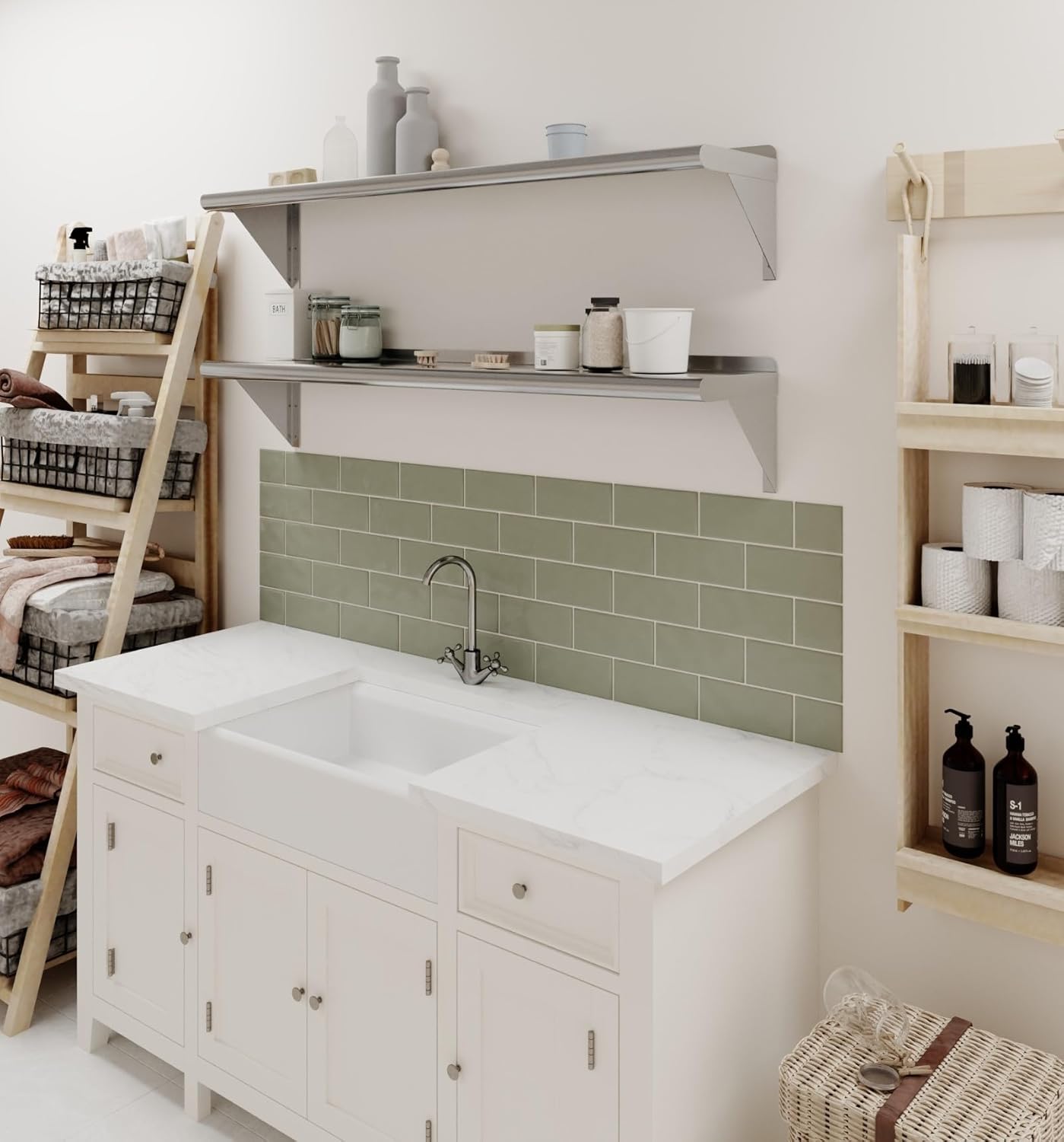 48" Stainless Steel Wall Shelf with Brackets
