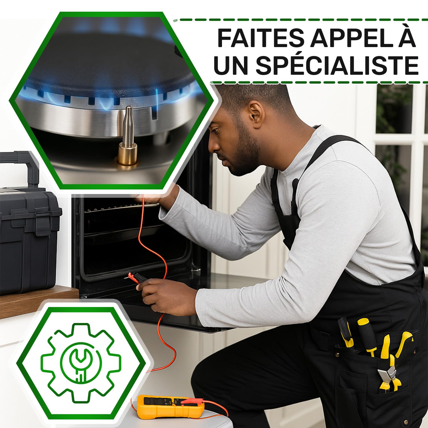 Universel Thermocouple 900 mm avec 5 Écrous pour Gaziniere Gaz - Garantie de 5 Ans - ONIX TECH