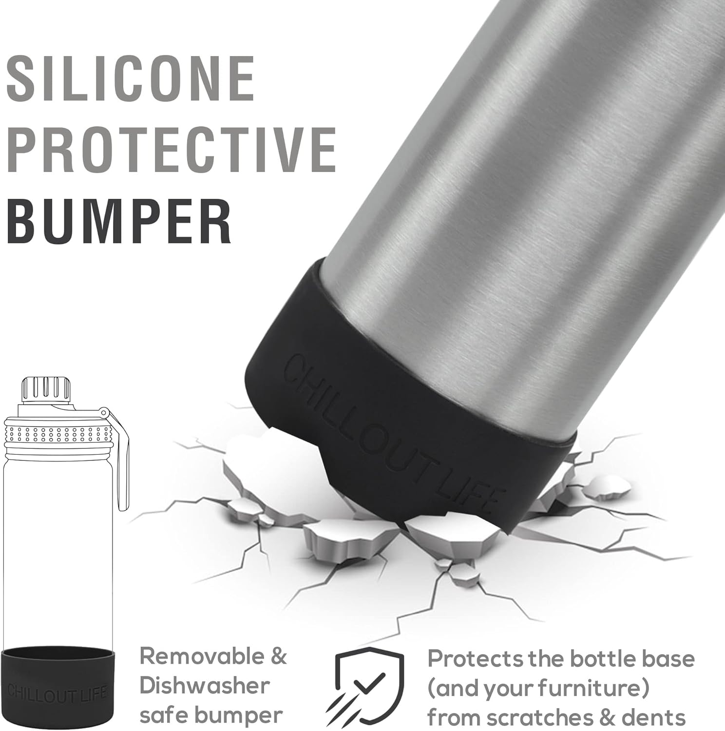 CHILLOUT LIFE 17 oz Kids Insulated Water Bottle for School with Leakproof Spout Lid and Cute Waterproof Stickers, Personalized Stainless Steel Thermos Flask Metal Water Bottle for Girls & Boys - Image 4