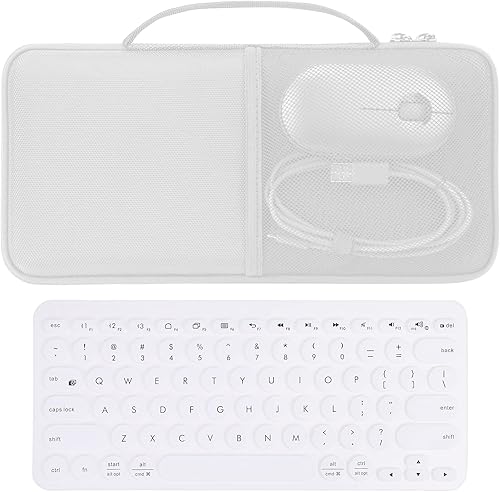 Khanka Funda rígida de transporte + funda de teclado de silicona compatible con teclado Bluetooth Logitech K380 multidispositivo + mouse inalámbrico