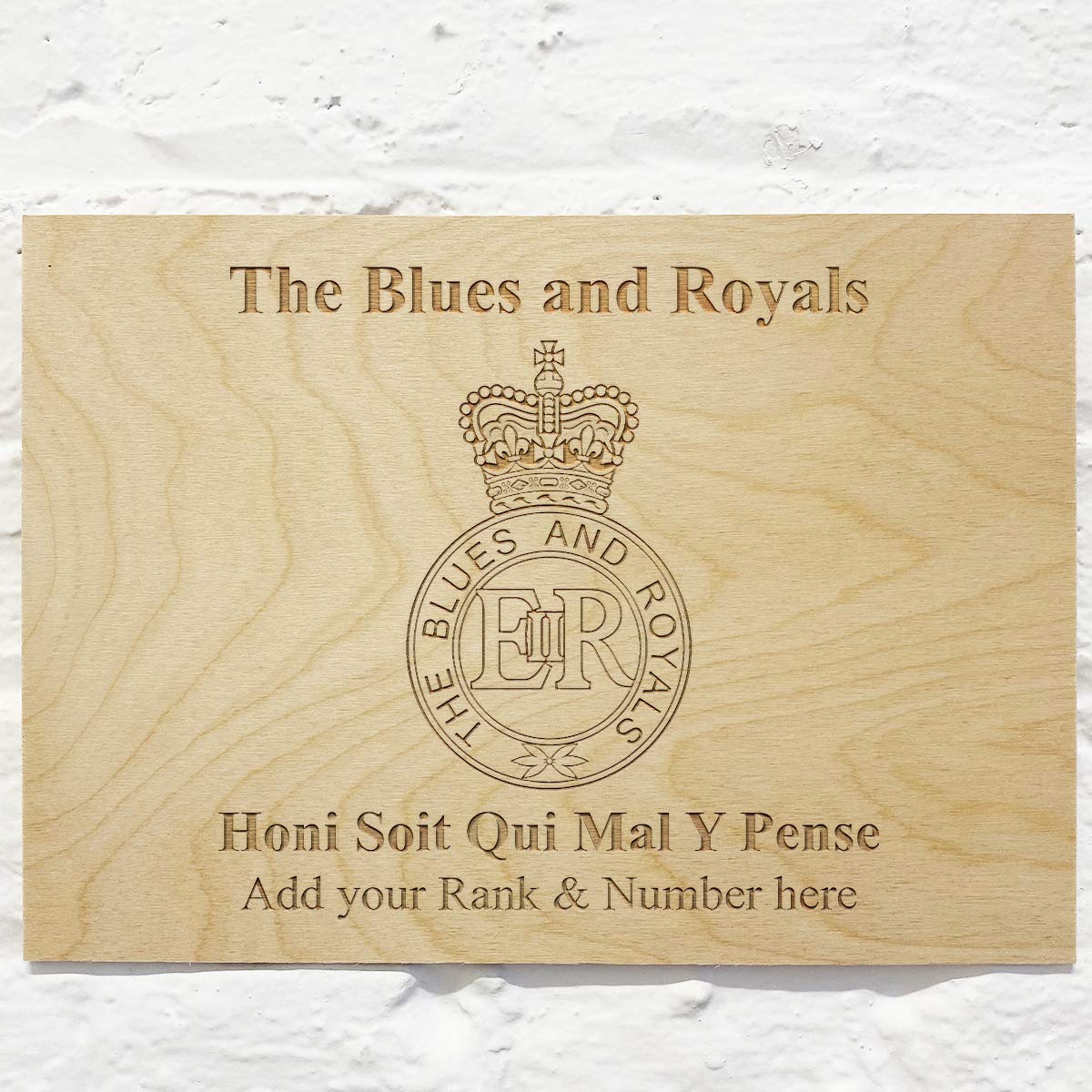 The Blues and Royals Personalised Add Name Custom Wooden wall sign Plaques 21x30cm (8.2x"11.8")