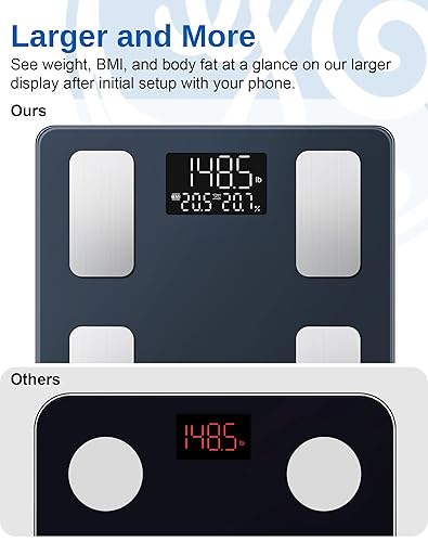 Miniatura 2 de GE Báscula inteligente para peso corporal y grasa, báscula digital de peso de baño, Bluetooth electrónico, 13 métricas de composición corporal,