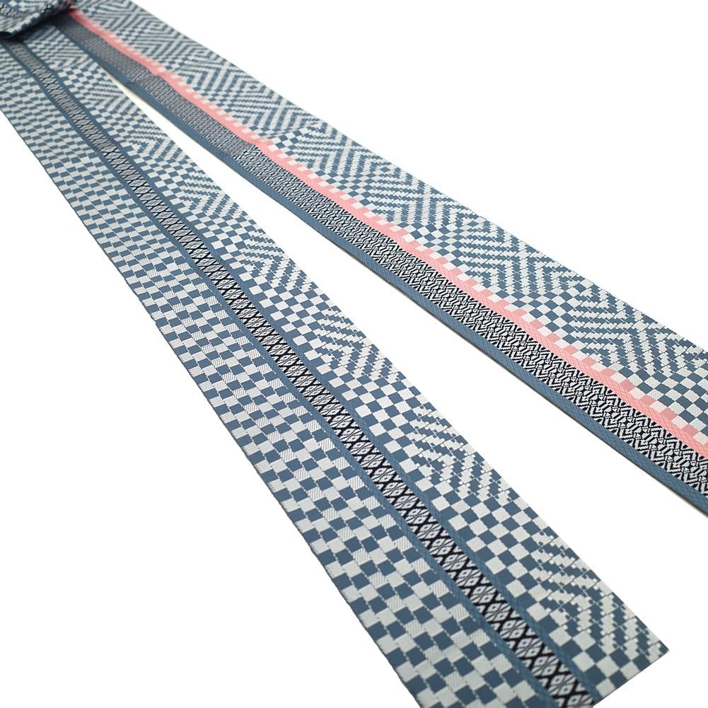 博多帯 半巾帯 献上 ブルーグレー 半幅帯 未使用 本場筑前博多織 正絹 博多帯 半巾帯 献上 ブルーグレー 半幅帯 未使用 本場筑前博多織 正絹