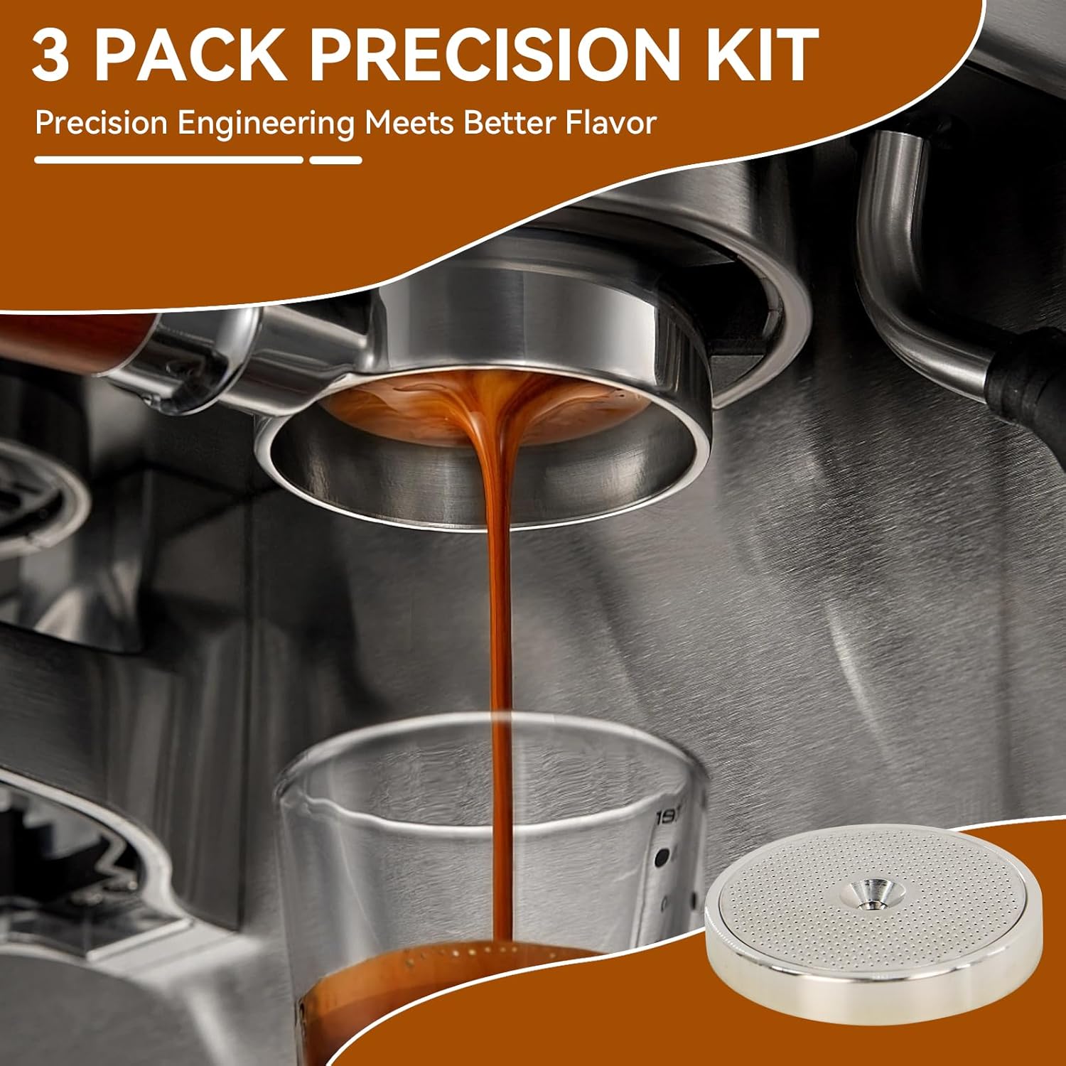 Stainless Steel Shower Holder, Stainless Steel Precision Kit Only Compatible with Breville Oracle & Dual Boiler Espresso Machine BES900XL BES920XL BES980XL BES990