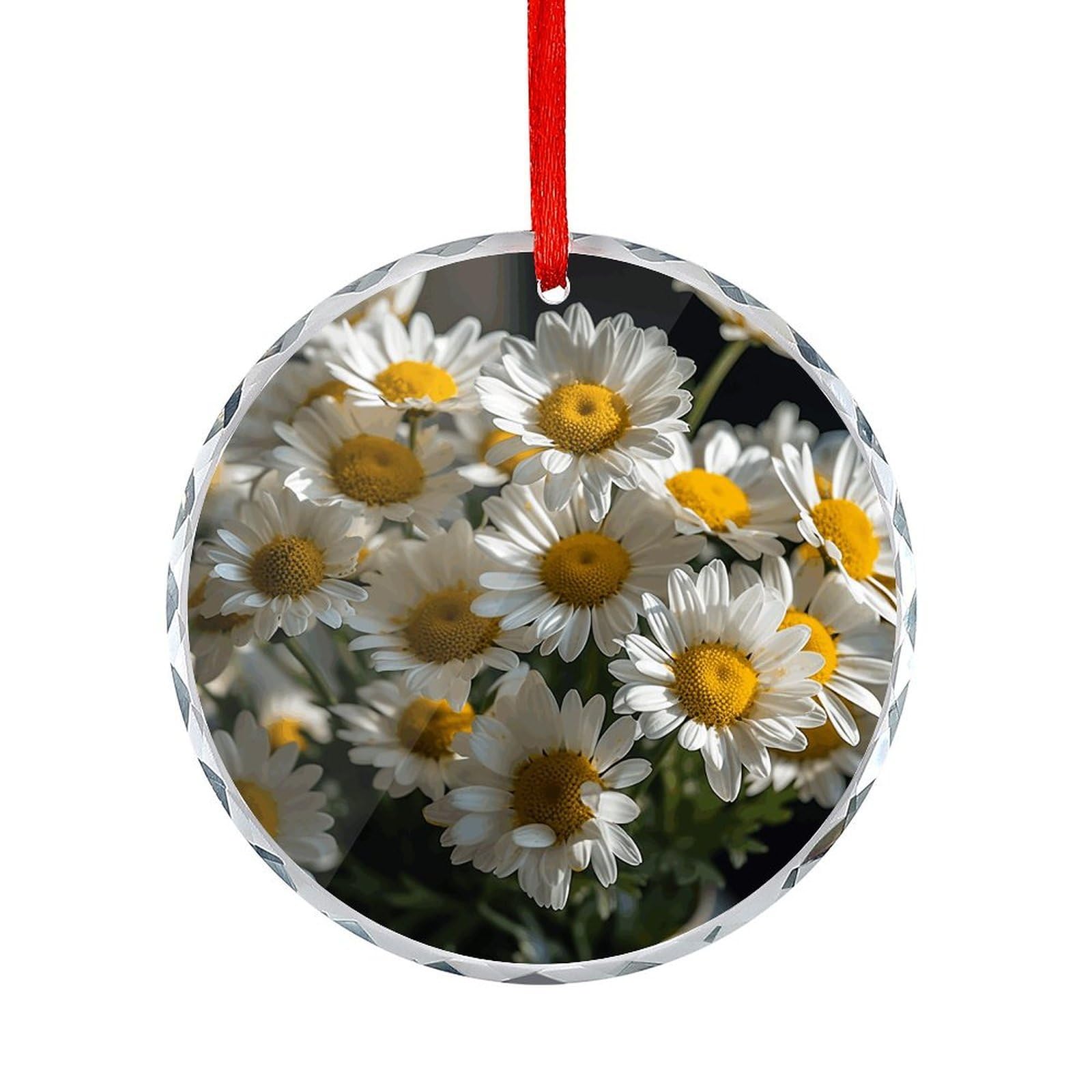 Btcowzrv Style Handful Of Daisies Round Ornament Hanging Pendant Decor