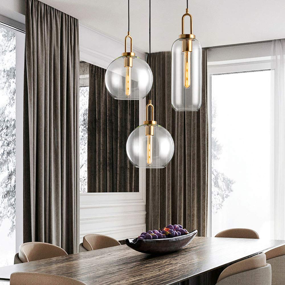 Jadalnia, bar, lampka nocna, biuro, sypialnia, luksusowa lampa podłogowa LED, żyrandol nordycki ze szklanym kloszem, światło w kolorze miedzianym, bateria 50 x 15
