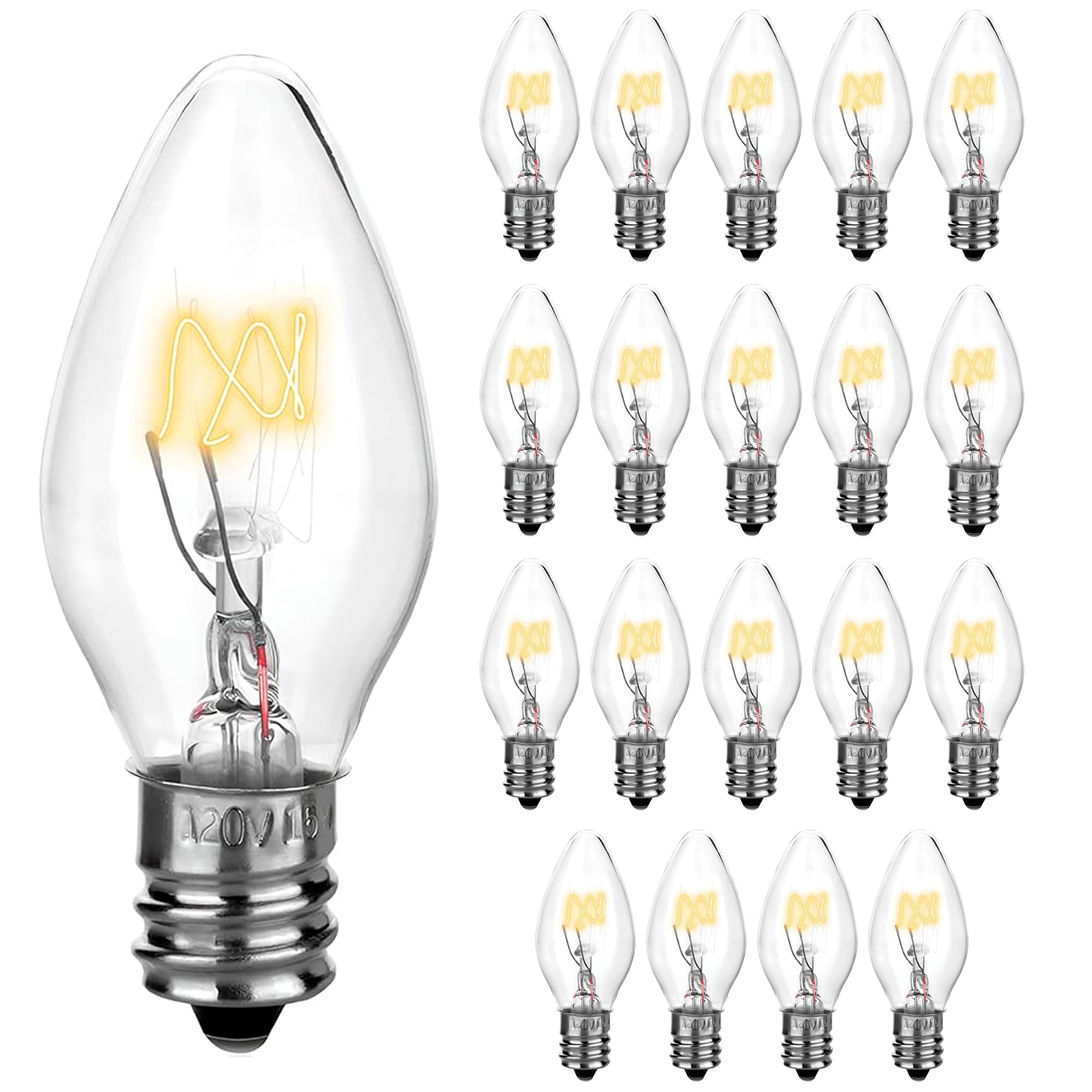 HQRP 20-Pack 15W 120V Light Bulbs for Natural Salt Lamps Compatible with LEVOIT HemingWeigh SMAGREHO Salt Lamp Natural Himilian Hymalain Pink Salt Rock Lamps
