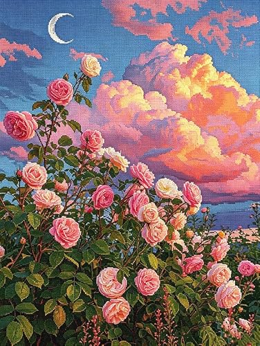 FanZheZhe Cross Stitch Kits for Adults Beginners pre Printed 11 Count Counted Stamped Pre Printed Cross Stitch Embroidery Kits DIY Home Decoration Starry Sky 40x50cm