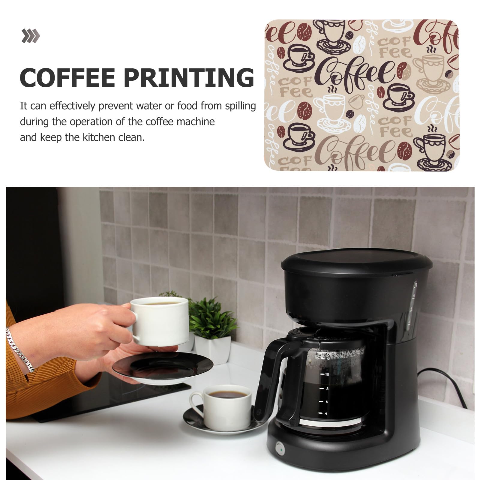 Alfombrilla Material Elastómero Termoplástico Máquina de Café Antideslizante para Absorbente y Protectora Reducción de Ruido para Encimeras en Barra de Café
