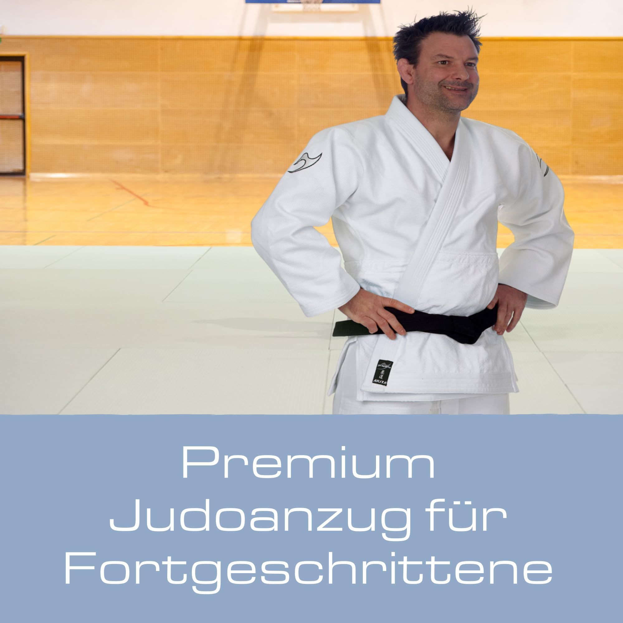 Ju-Sports Judoanzug Akita pro 700 Weiß I Moderner Judoanzug Kinder & Erwachsene I Judogi für Training & Wettkampf I Mehrfach verstärkt I Vernähte Schulter- & Brust I 100% Baumwolle