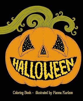 Halloween Hardcover adult coloring book featuring thick, high-quality paper Hanna Karlzon