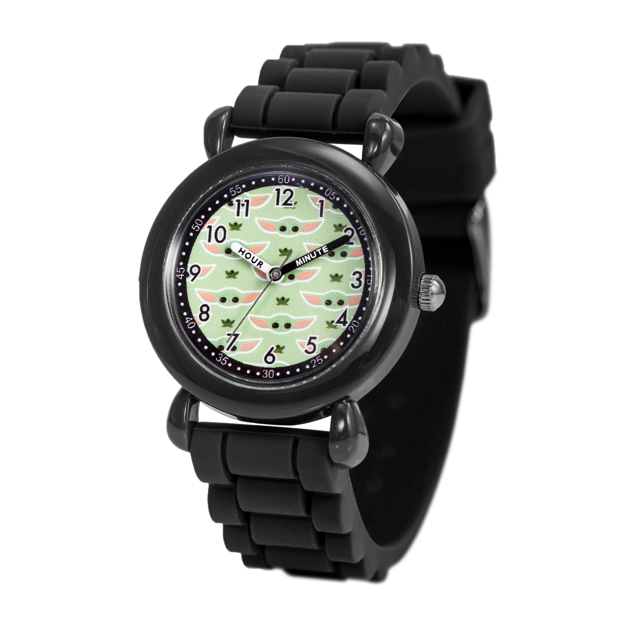 Star Wars The Mandalorian Kids' Plastic Time Teacher Analog Quartz Silicone Strap Watch