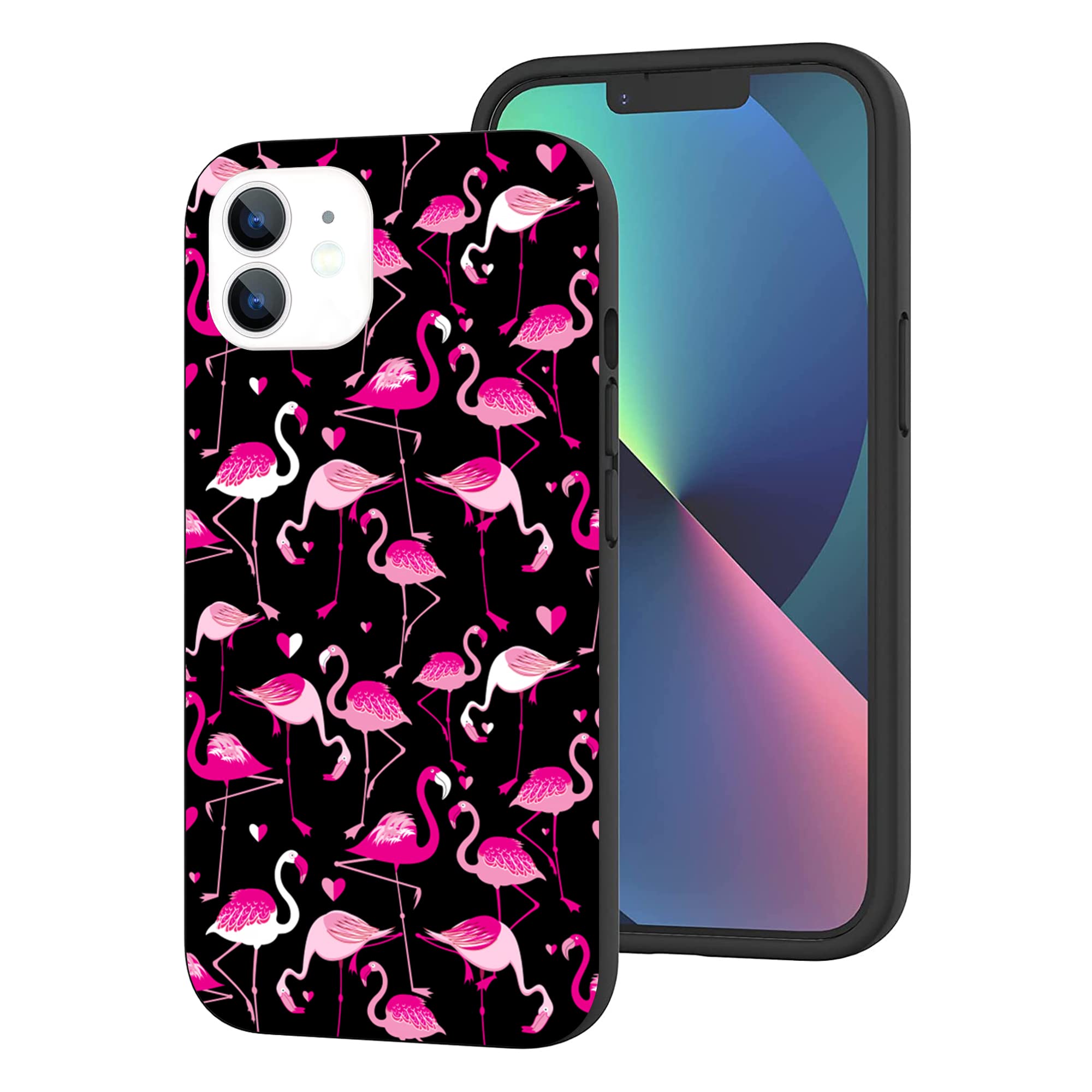 HONGZAOQIYE Fashion Case for iPhone 11, Beautiful Pink Flamingo Printed Shockproof Clear Design Pattern Slim Soft Protective Case