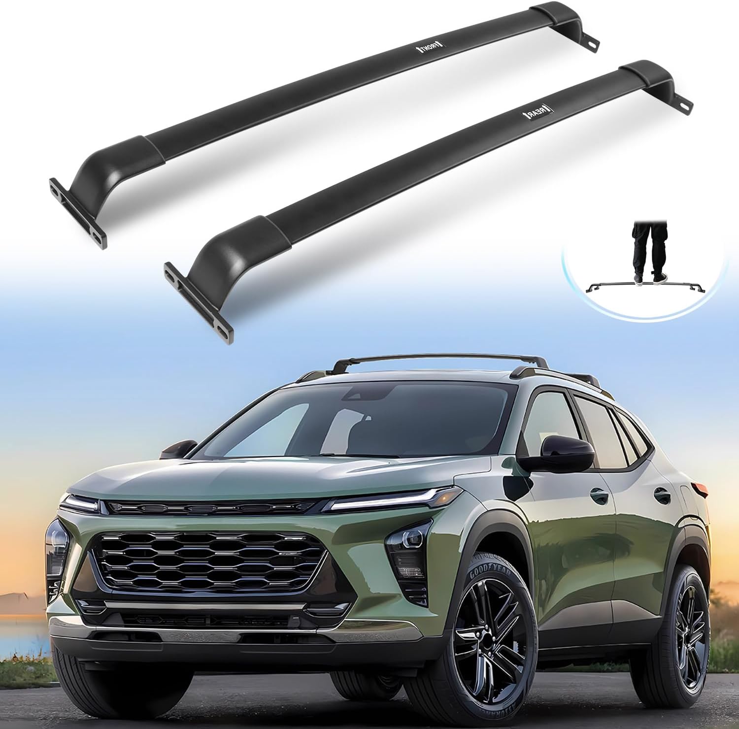 Enhanced 220LBS Roof Racks Fit for 2024 2025 Chevy Trax 2RS ACTIV LT - Easy Installation Cross Bars for Kayak Snowboard Surfboard Bike Canoe Ski Cargo Rooftop Accessories Excellent for TRAX