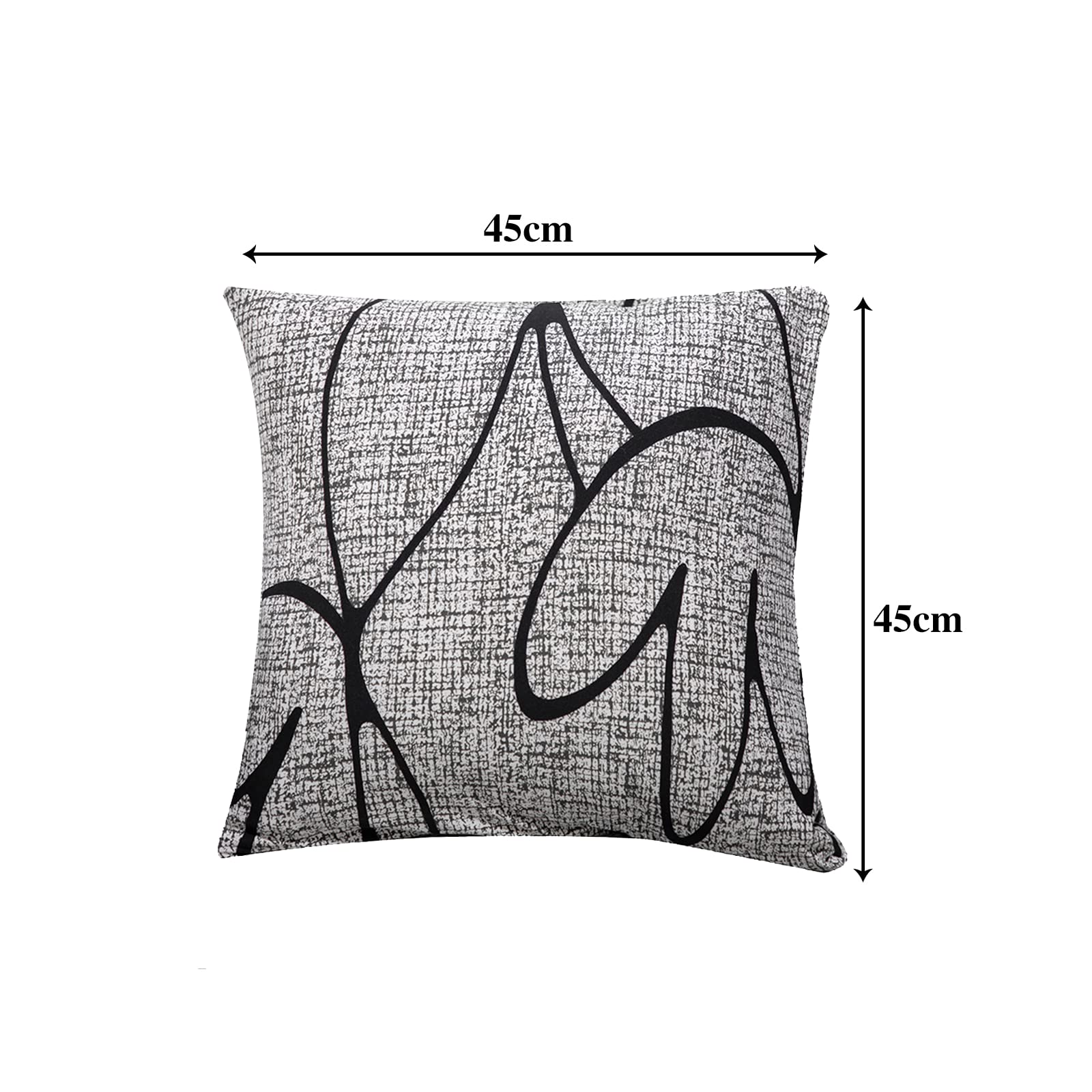 Jaotto Federe Confezione da 2 Federe Cuscini Divano Decorativi Fodere Quadrati Spandex 45x45cm Cuscino Copricuscini per Soggiorno Camera da Letto Casa(Stile Grigio,Set di 2)