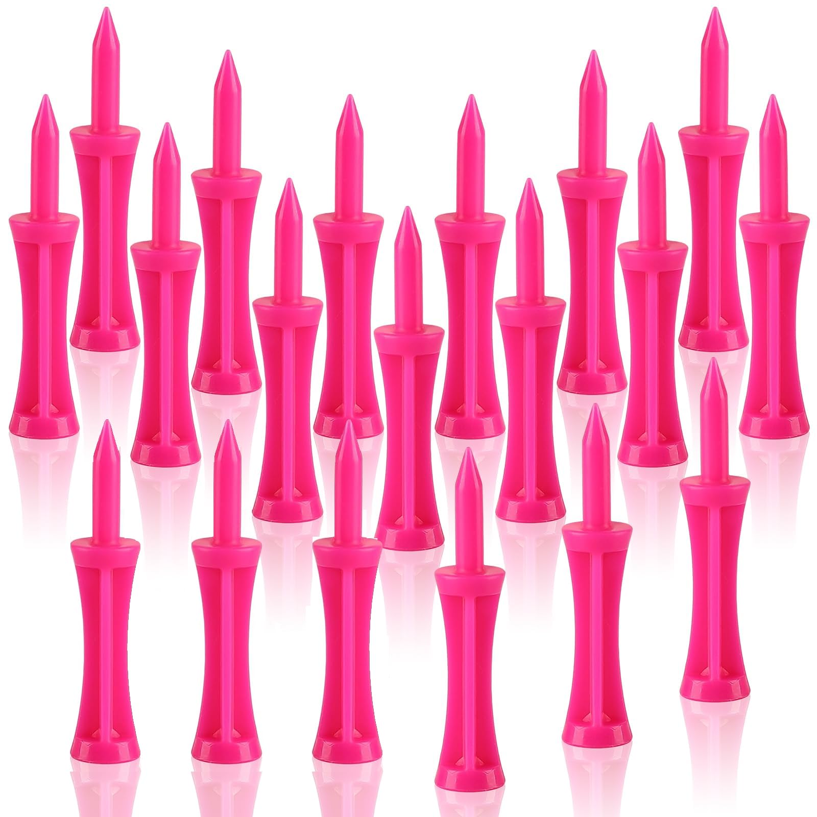 CBMZHF 50pcs Biodegradable Golf Tees 59mm - Eco Friendly Pink Plastic Castle Tees, Durable & Portable Sustainable Tees for Practice