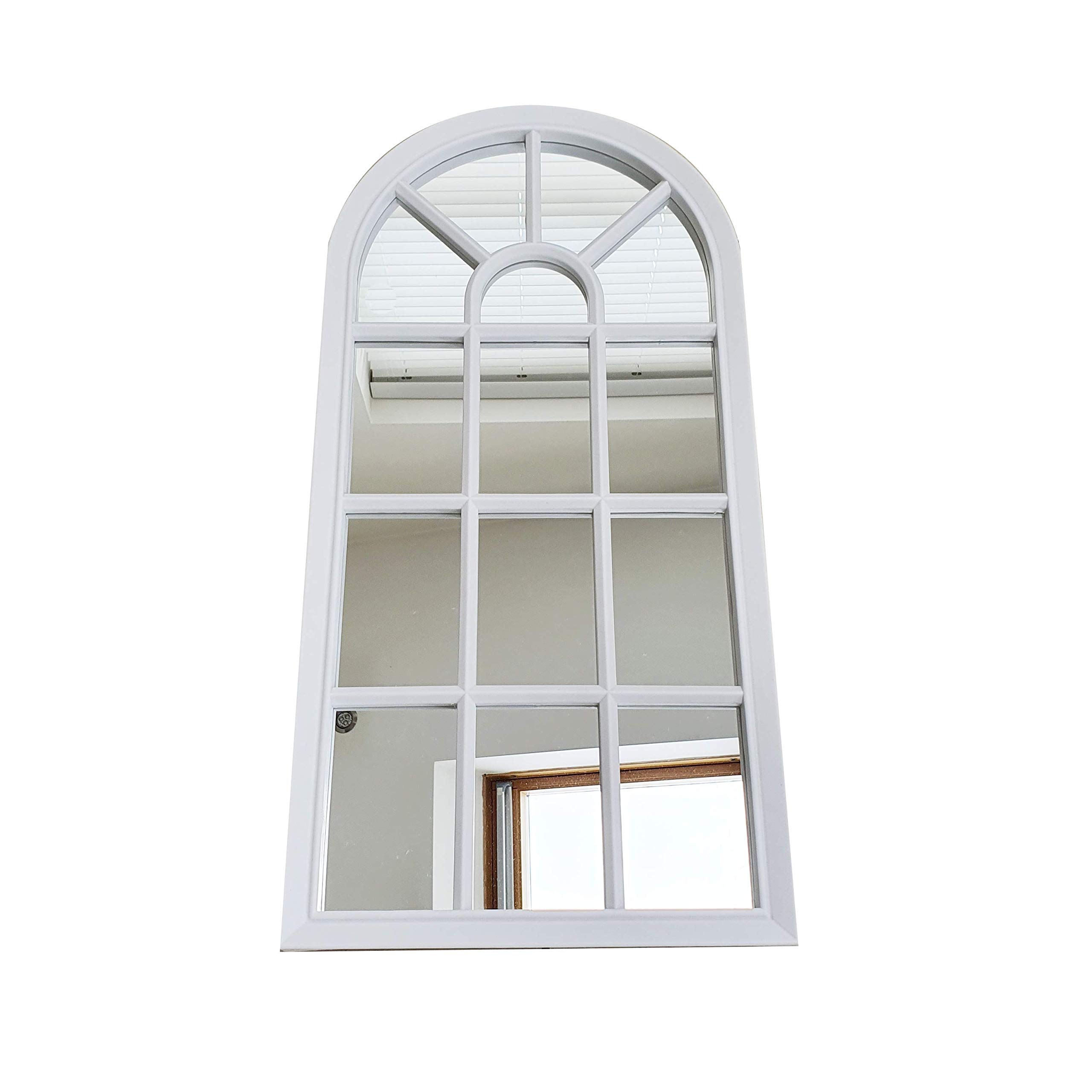 Velit - Espejo de pared con forma de ventana, color blanco
