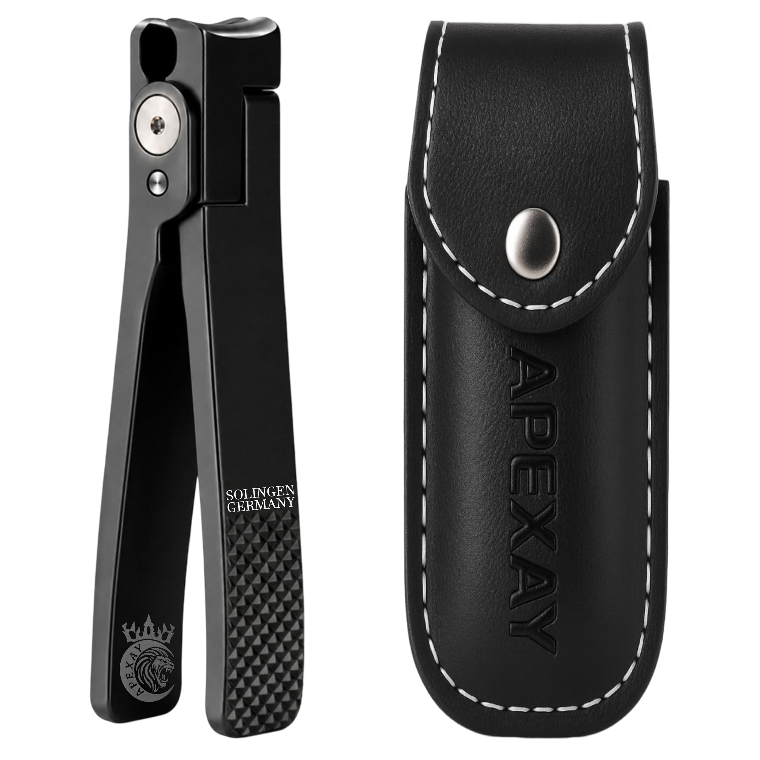 Premium Nagelknipser aus Edelstahl, entworfen für dicke und normale Nägel, ultrascharfe und langlebige Schere mit rutschfestem Griff für Fingernägel und Fußnägel. (Schwarz)