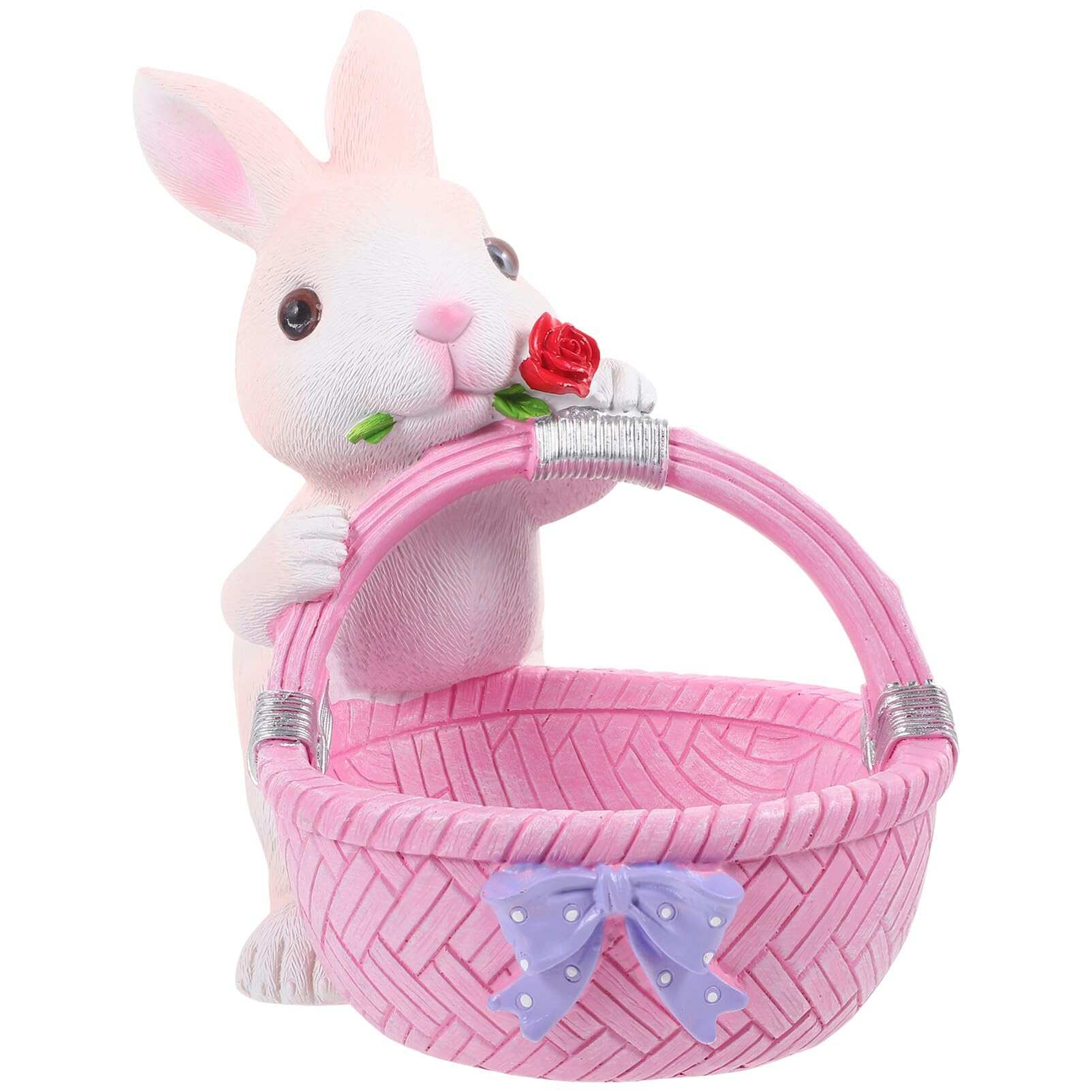 STOBAZA Décoration De Pâques Résine Statue De Lapin Panier pour Bureau Ornement De Bureau Forme De Lapin Cartoon pour Fête De Pâques