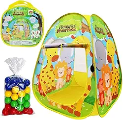 Toca Barraca Infantil Floresta Divertida Dobravel + Bolinhas Coloridas