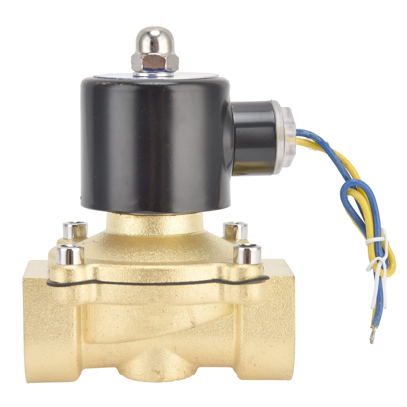 Wakects Normalnie Zamknięty Zawór Elektromagnetyczny Zawór Elektromagnetyczny z membraną z Mosiądzu 25 Mm G1in Bezpośrednie Działanie od 14 do 176 Stopni Fahrenheita dla Urządzenia Sterującego (DC12V)
