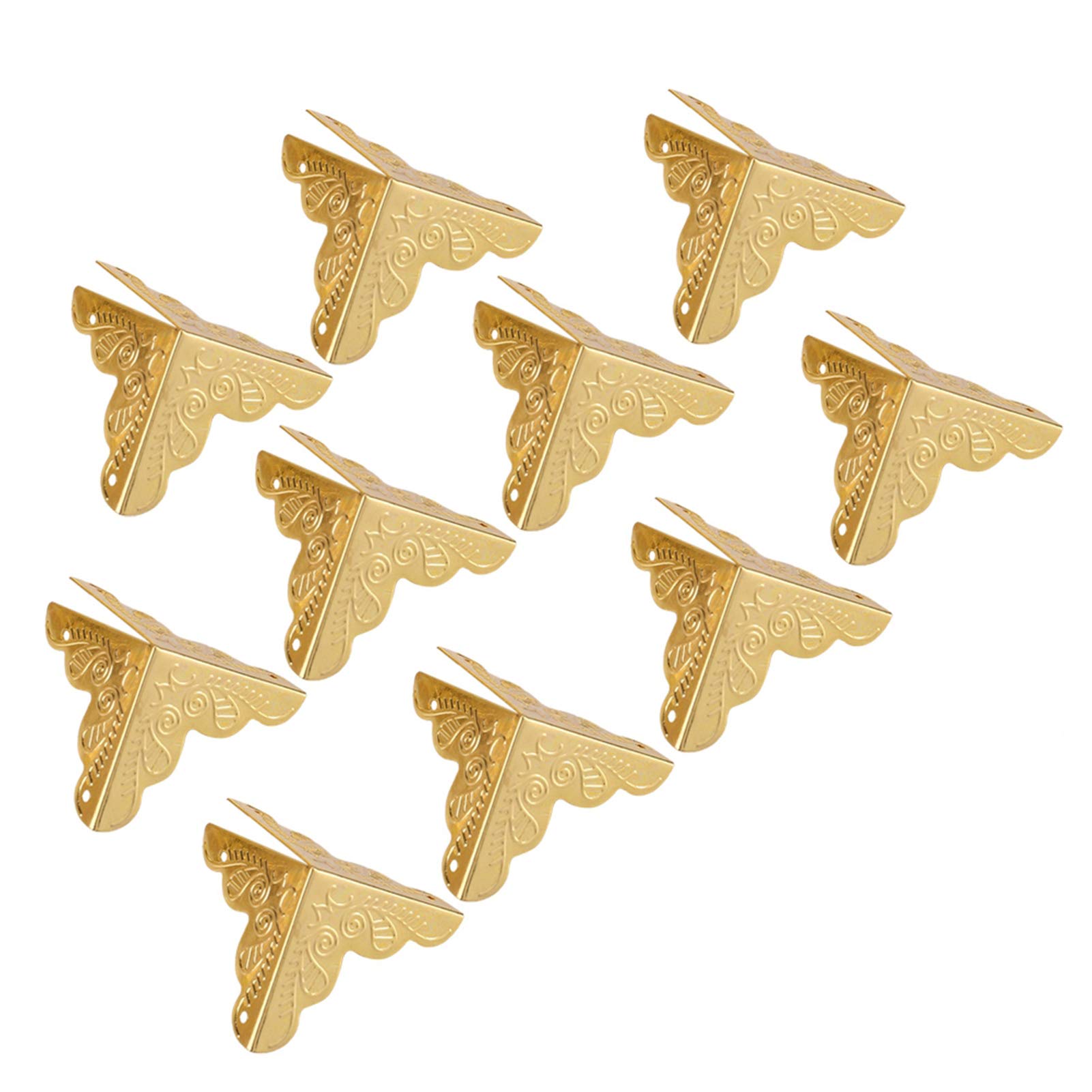 Protezioni Decorative per Angoli, Scatola da 12 Pezzi Protezioni per Angoli Decorative per Angoli in Legno Hadrware(Oro)