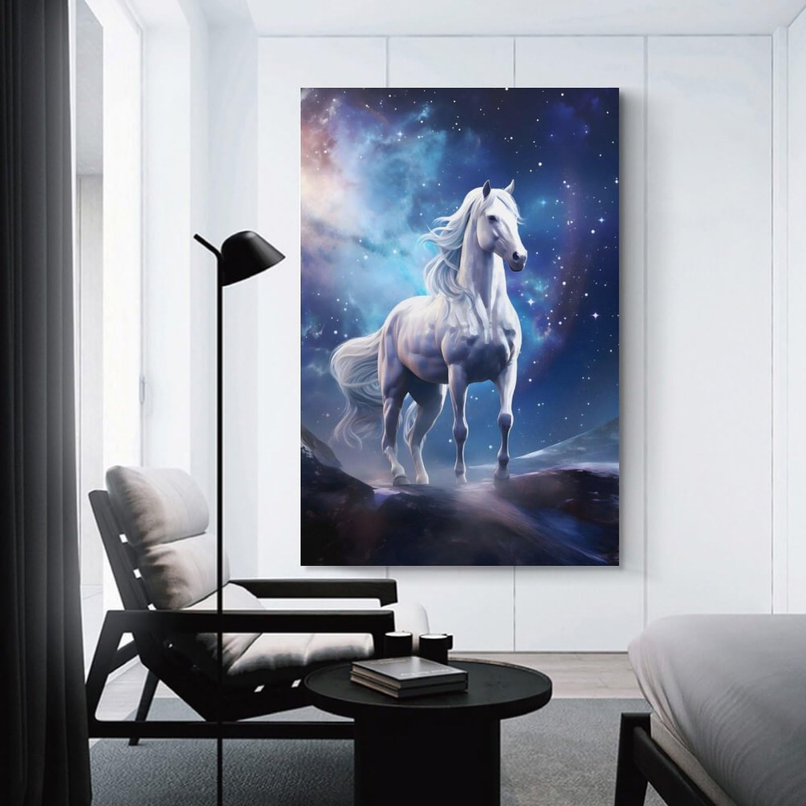 Junmoney Space Horse Room Decor Wall Art, 24x36inch(60x90cm), for Front Hall, Corridor Or Welcome Spaces, A Neat Decor Update for Hallways
