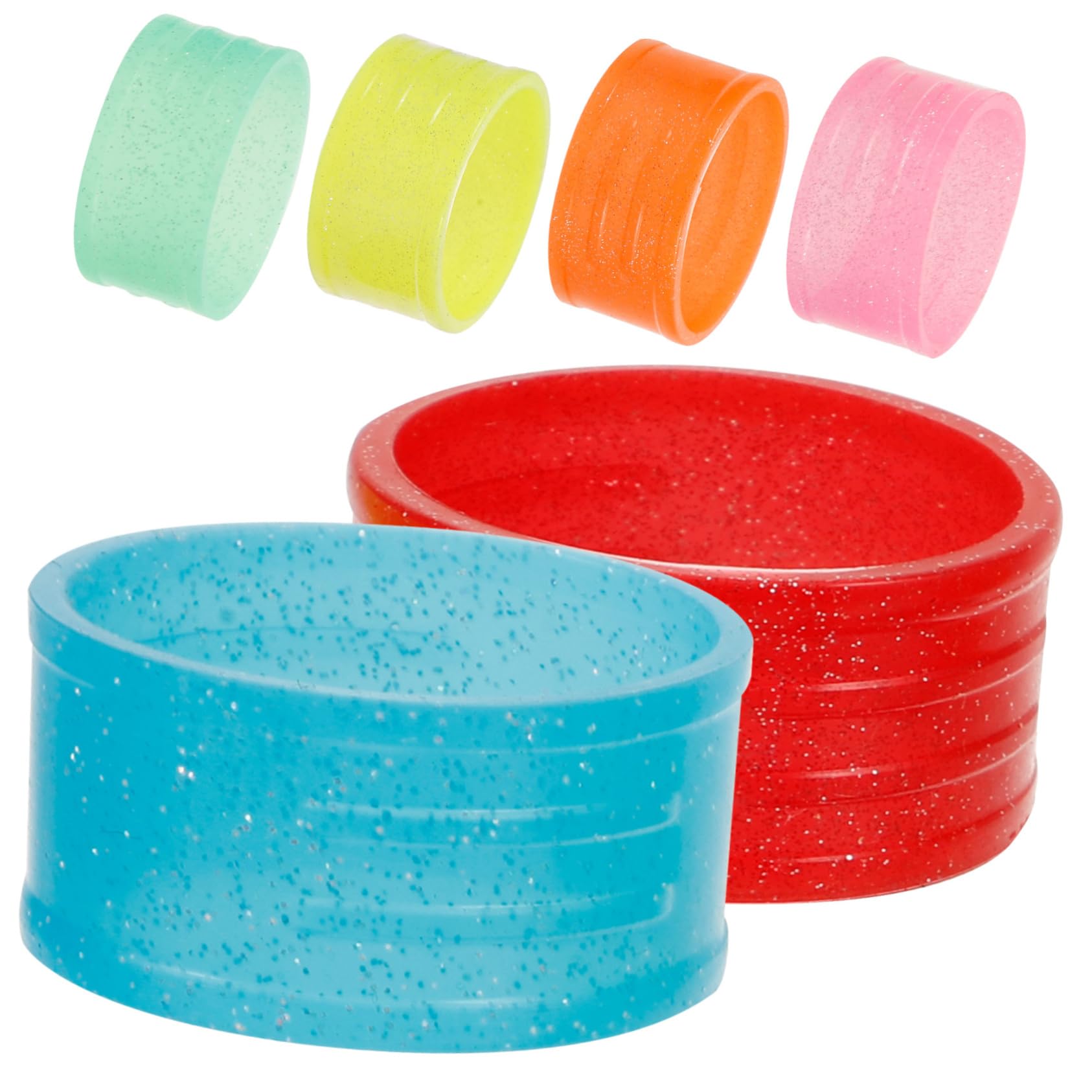 GALPADA Badminton Racket Grip Bands 6 Pack Tennis Racket Silicone Grips Non-slip Reusable Overgrip Protectors Easy to Use