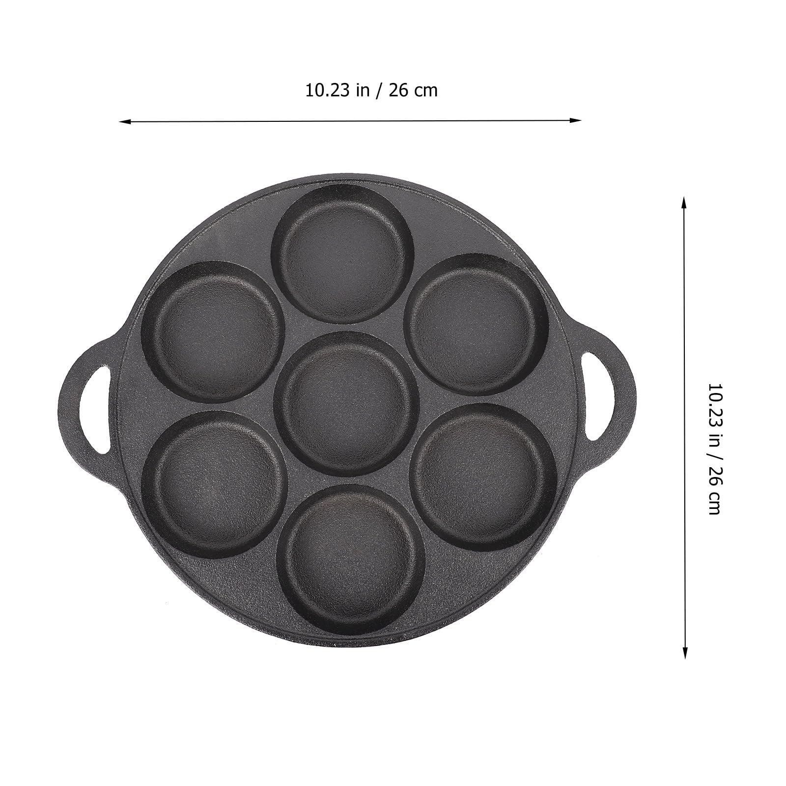 MAGICLULU Padella per Uova Antiaderente in Ferro Design Ergonomico e Sette Fori, per Cucinare Pancake e Omelette in Cucina a Induzione