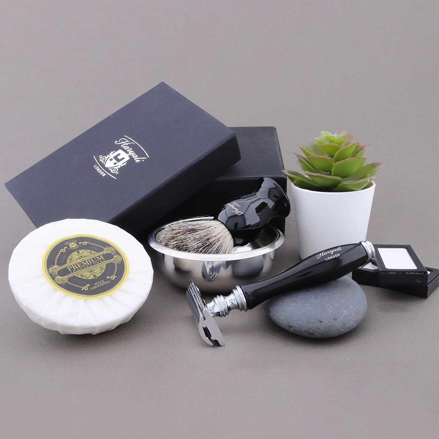 Double Edge Safety Razor Shaving Set +Badger Hair Shaving Brush