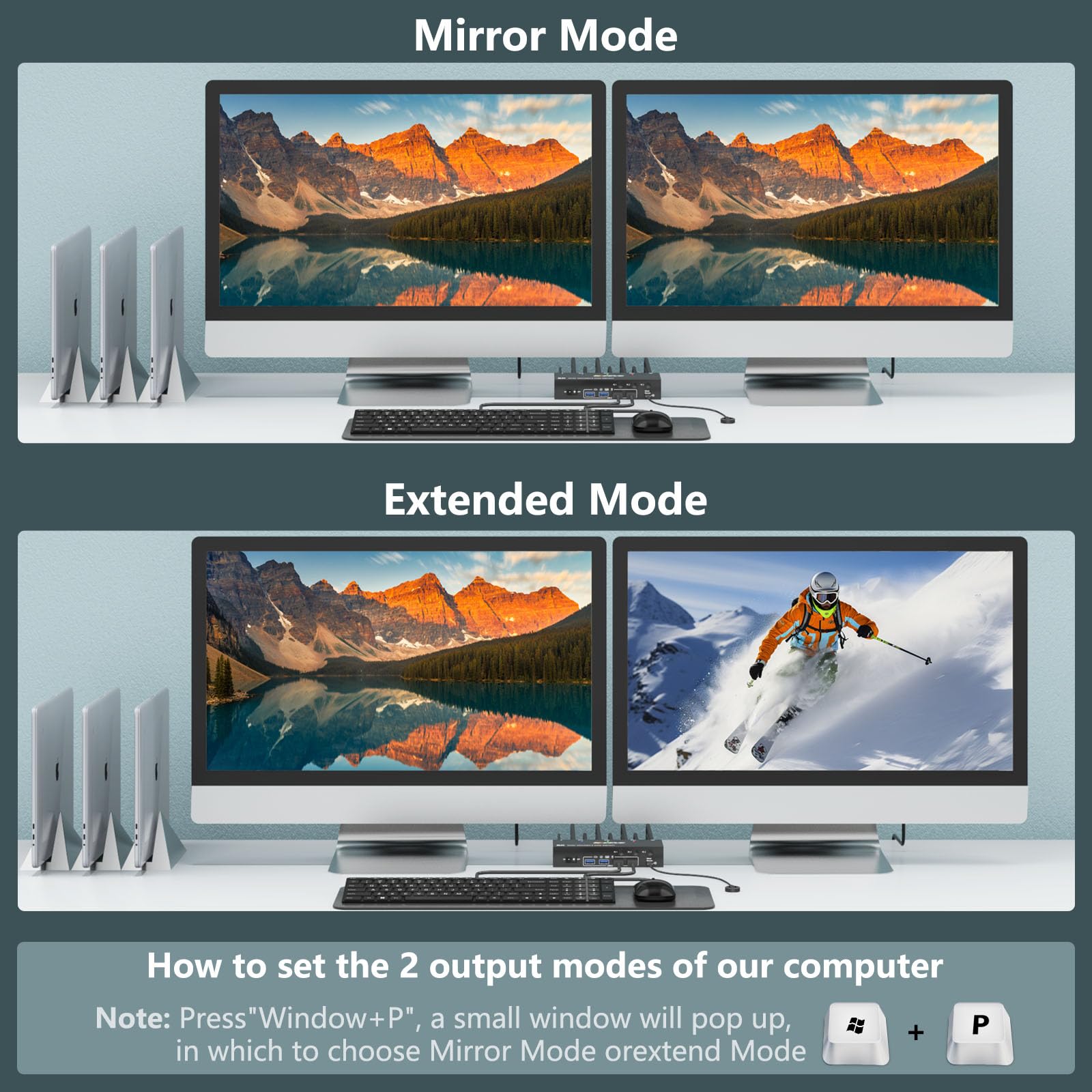 3 Pc Kvm Switch Office KVM Switch Plug And Play YOUTINGHDAV USB 3.0 KVM Switch 3 PC 2 Monitore Displayport 4K@144Hz, KVM Switch Dual Monitor Displayport 1.4 Für 3 PC Und Maus Kvm Switch Displayport