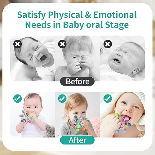 Miniatura 7 de Juguetes de dentición Montessori para bebés de 0-6, 6-12 meses, sin BPA, juguetes sensoriales para bebés de 0, 3, 6, 9, 12, 18 meses, recién nacido,