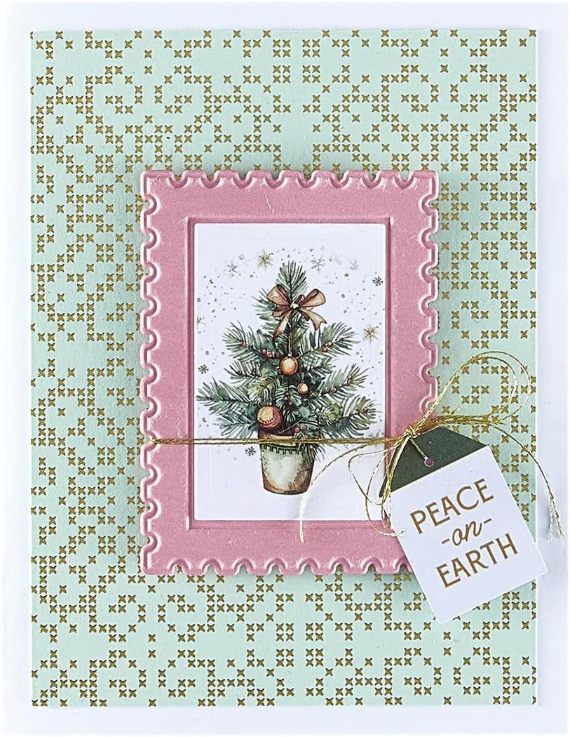 Spellbinders E3D-132 Postage Stamps 3D Emboss & Cut Folder from the Holiday Magic Collection