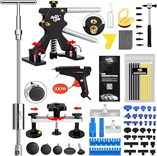Fly5D 75Pcs Paintless Dent Repair Tools with Powerful Suction Cup and Sunken Pull Row Repair Tools Repairs 99% of Dents on Car Body for Repairing Big Dents, Small Dents, Dings and Hail Damage