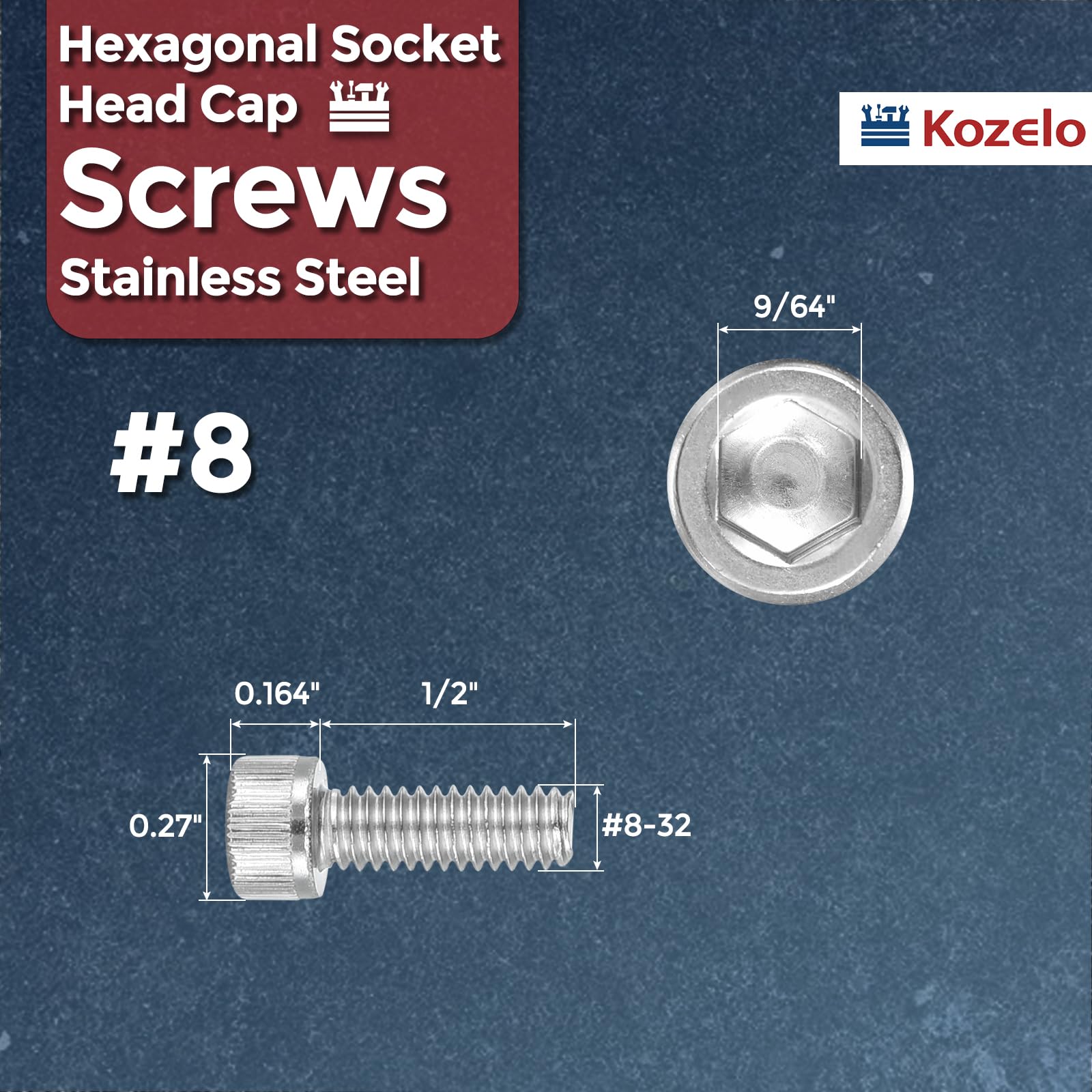 Kozelo 100pcs Socket Head Cap Screws - Image 2