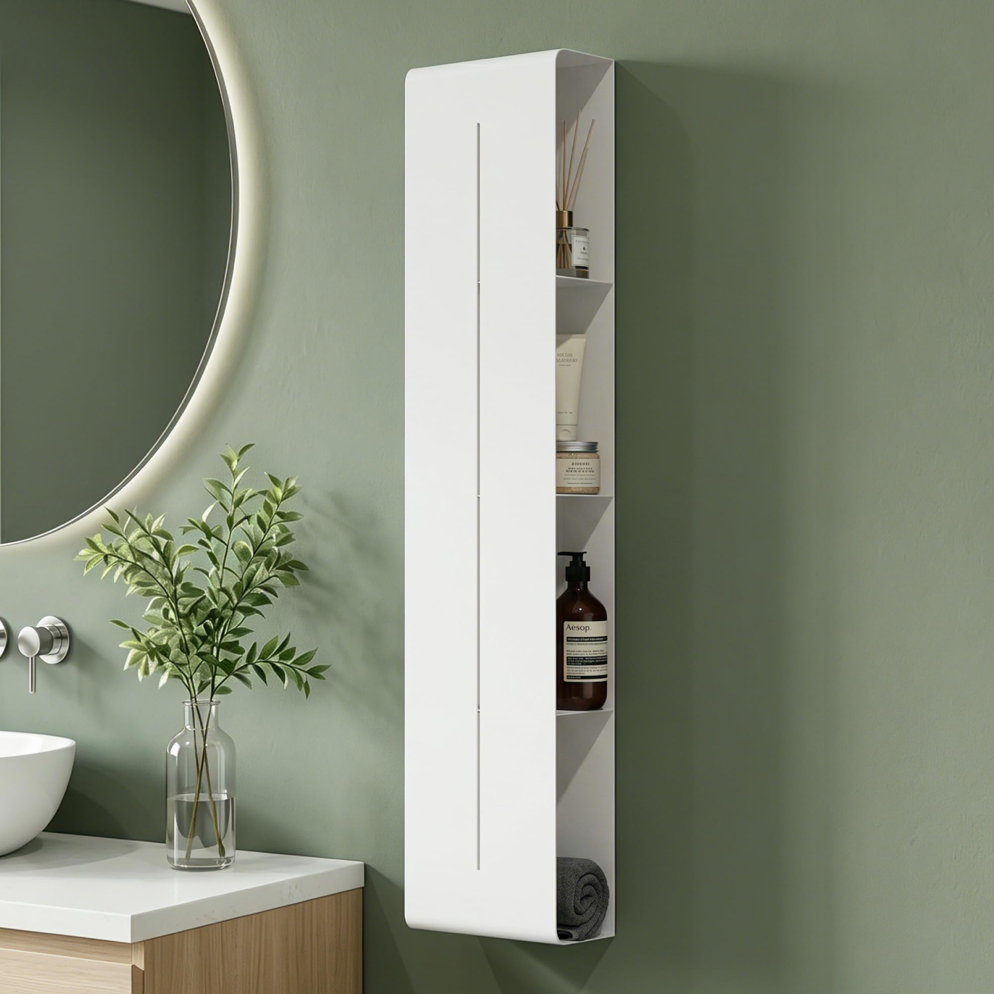 Mai & Mai Mensola da Bagno Multifunzionale, Bianco