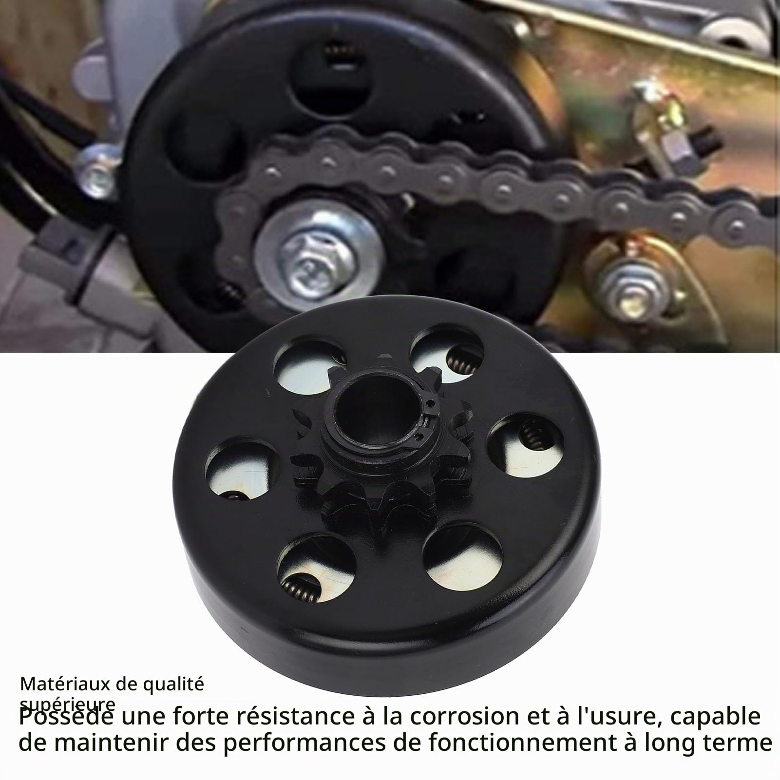 Embrayage Centrifuge, Embrayage Go Kart 10T 20 Mm, Embrayage Go Kart Racing pour Moteur 420 Chaîne Axe Plat 210cc 168F/170F, Améliore L'expérience de Conduite