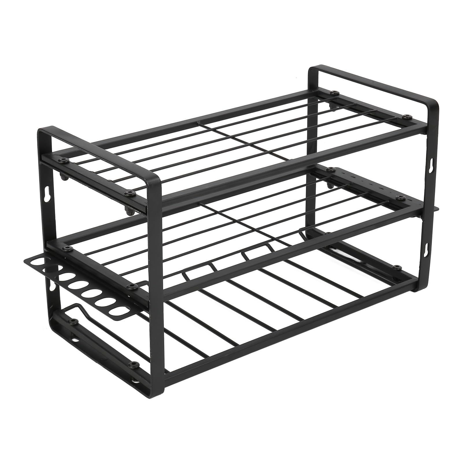 YWBL-WH Organizador de Taladro de Montaje en Pared, Soporte para Estante de Herramientas, Rodamiento de Carga Resistente de 150lb con Gran Espacio de Almacenamiento para Herramientas de