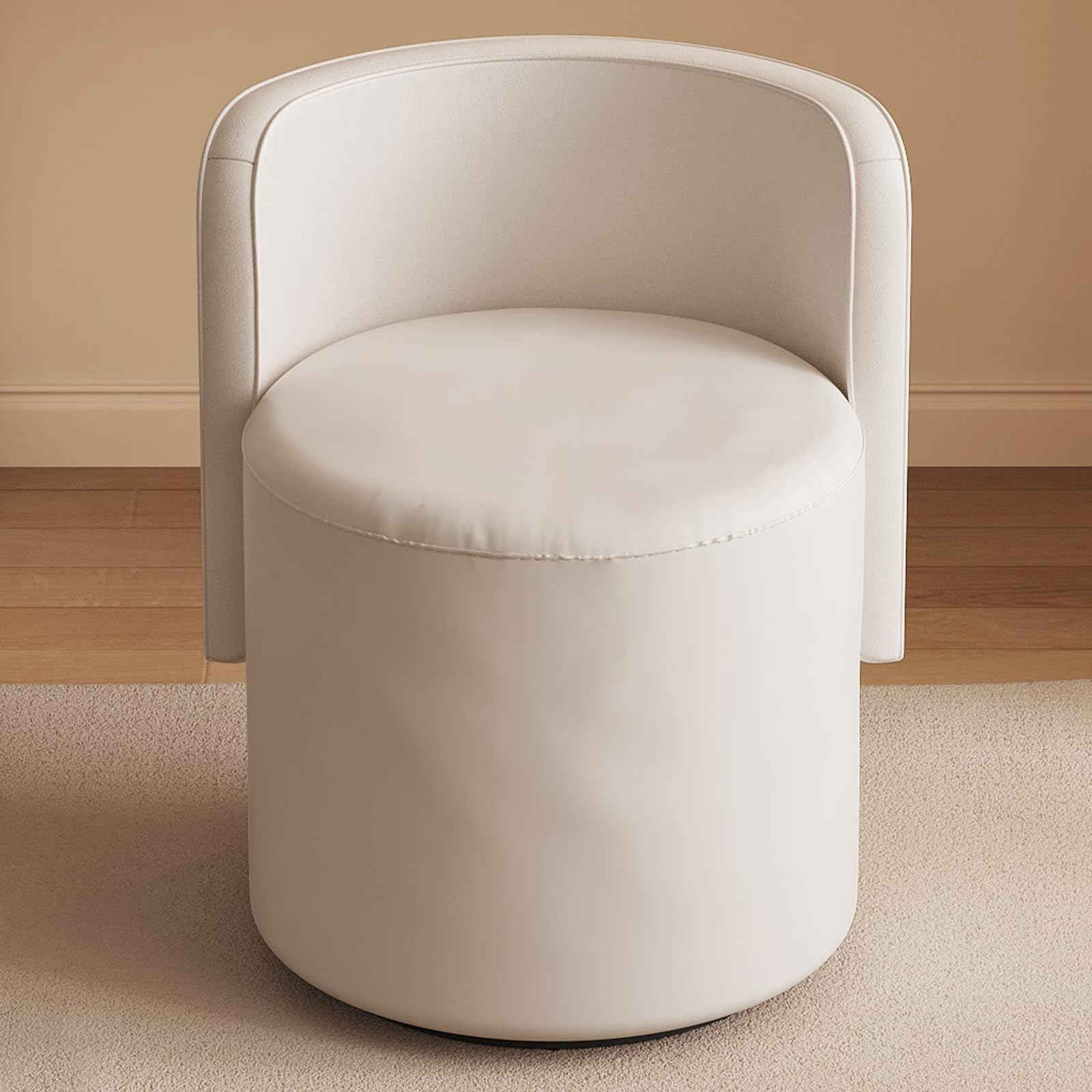 Miuuod Chaise de Maquillage Pivotante Moderne avec Dossier, Chaise d'Accent Ronde Multifonctionnelle pour Salon, Entrée, Couloirs, Chaises de Coiffeuse pour Chambre