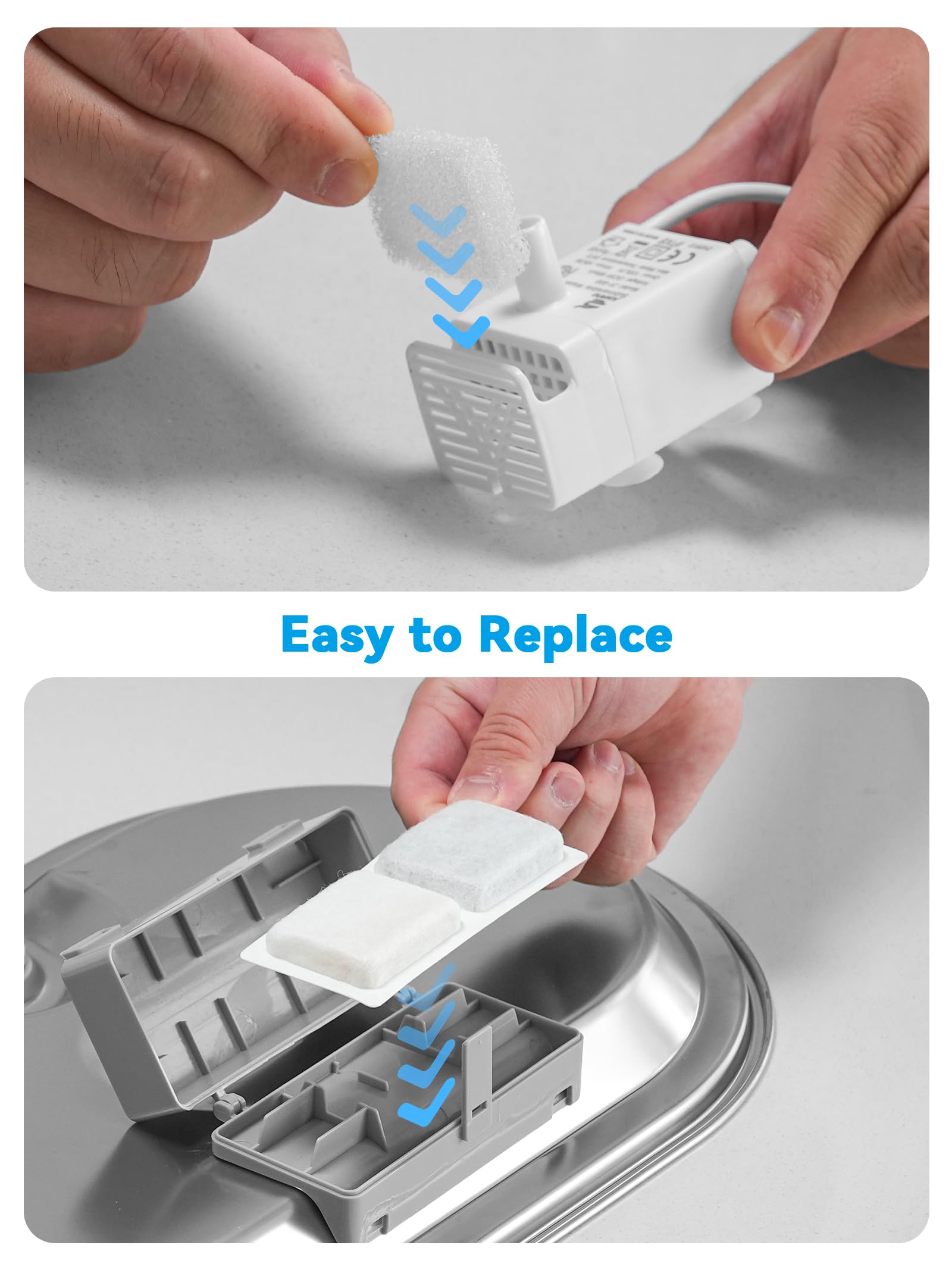 3.4Gal Dog Water Fountain for Large Dogs, 13L Stainless Steel Large Pet Fountain with Deeper & Wider Drinking Area, Automatic Dog Water Bowl Dispenser with Water Window (Filters) - image 6