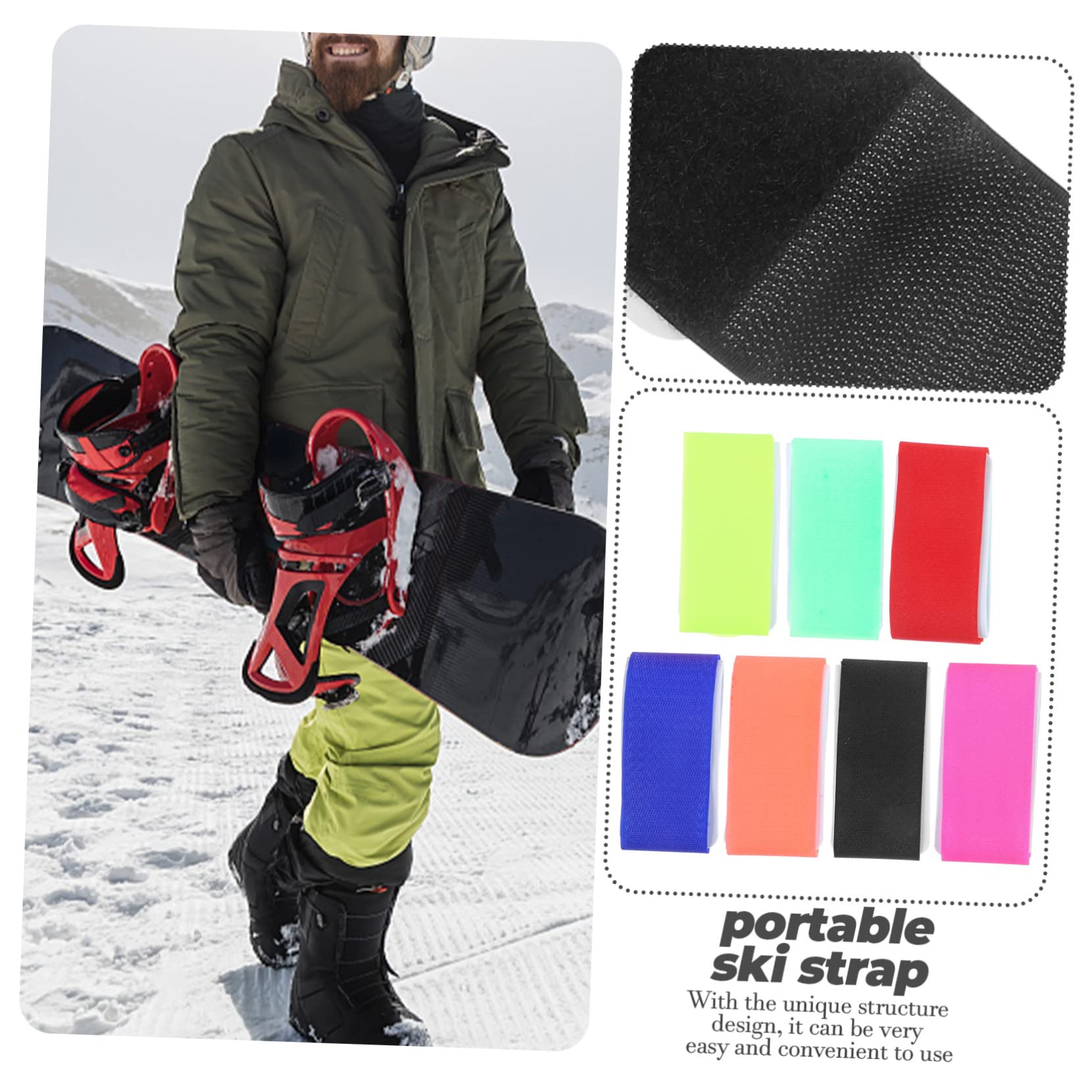 INOOMP 28pezzi Cinghie Fissaggio per Snowboard Regolabili e Resistenti Accessorio per Trasporto Attrezzatura Sportiva Protezione per Sci e Snowboard Durante Trasporto