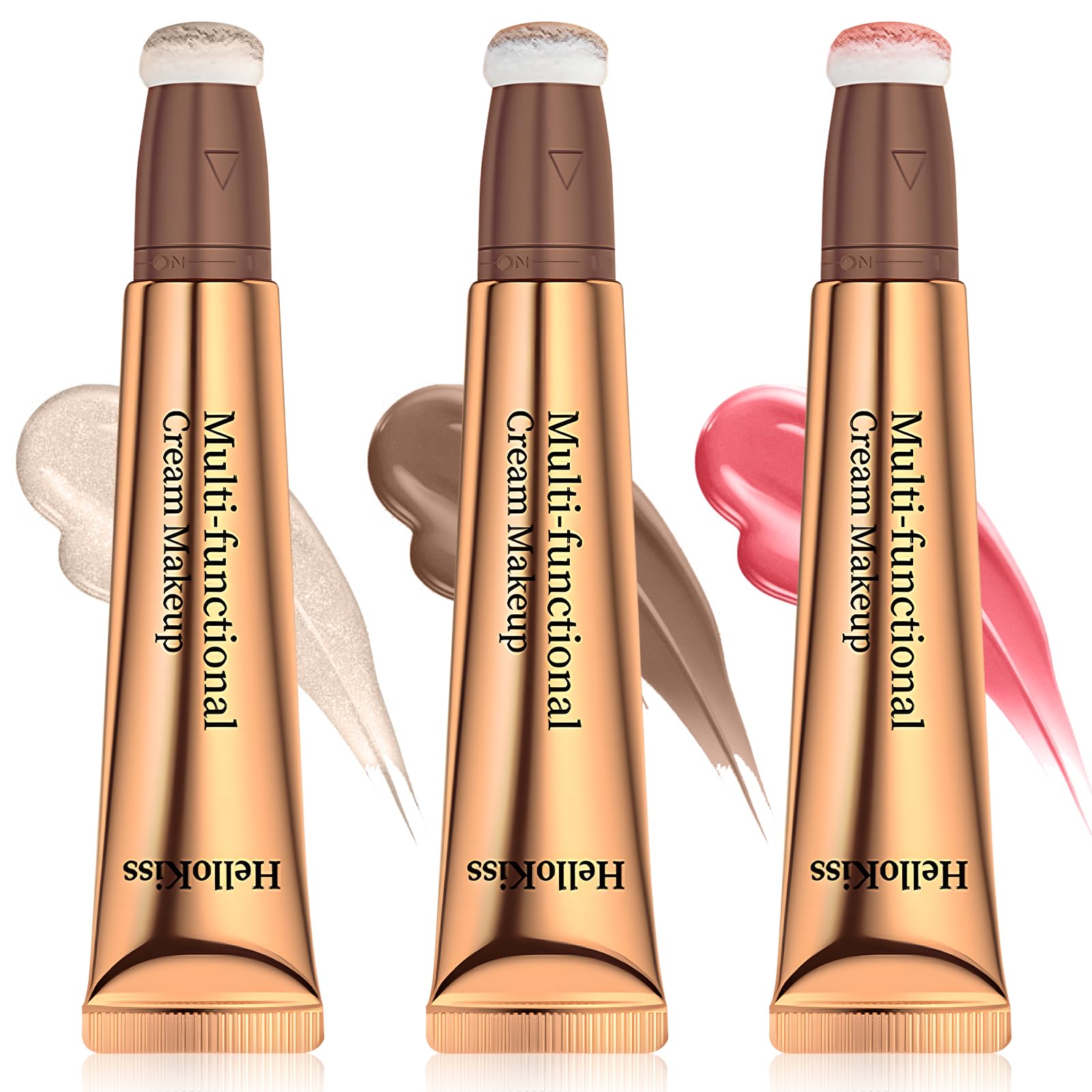 3PCS Contouring Maquillaje, Blush Stick, Facial Iluminadores de Maquillaje, Suave y Duradero, Ligero, Maquillaje Facial Contour Stick Set